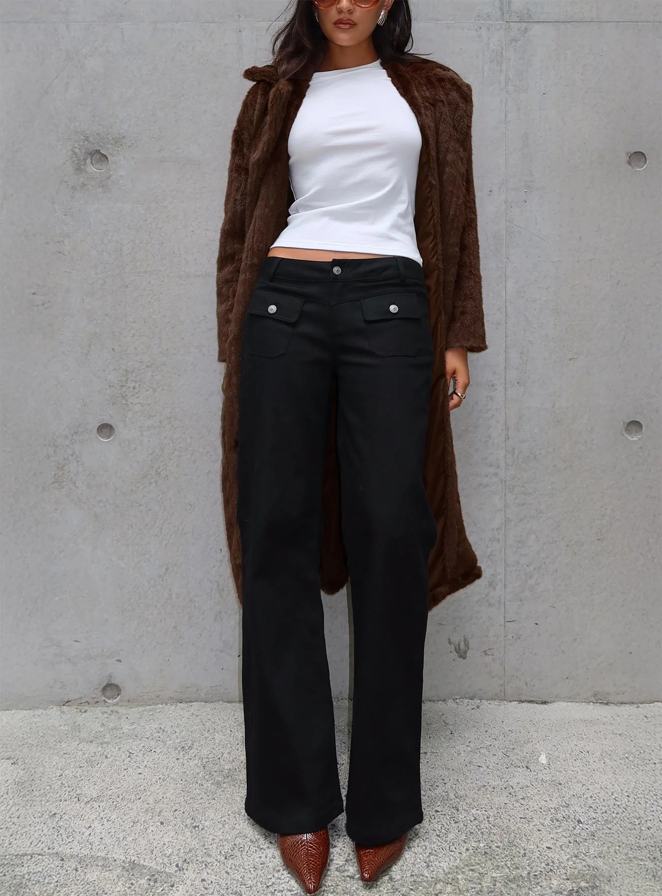 Benicale Low Rise Cargo Pants Black