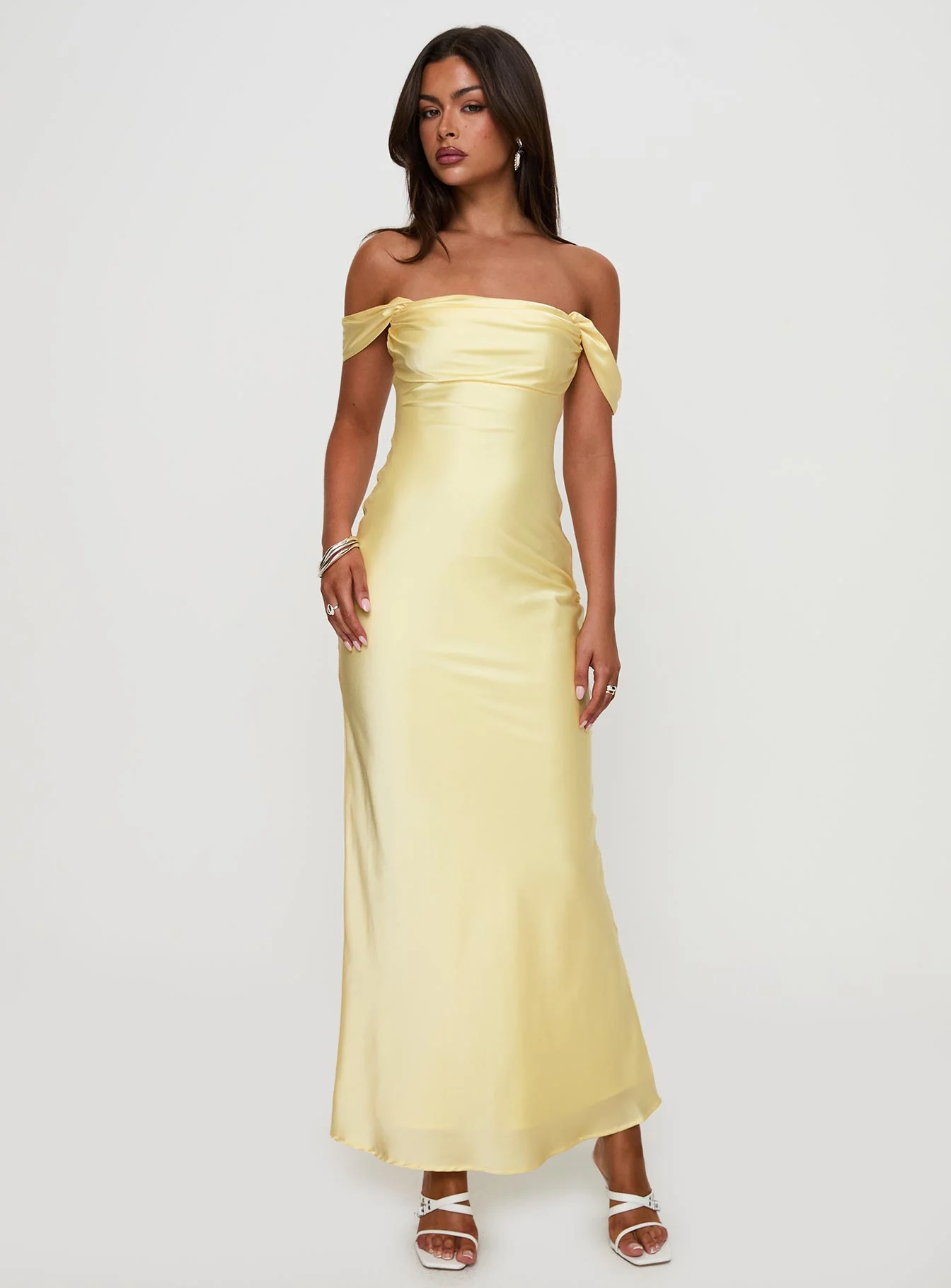 Azura Off The Shoulder Maxi Dress Yellow
