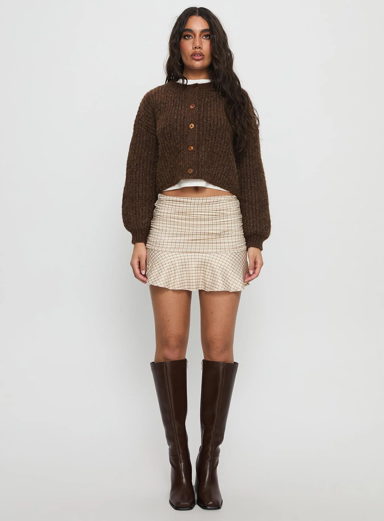 Hadly Knit Cardigan Brown