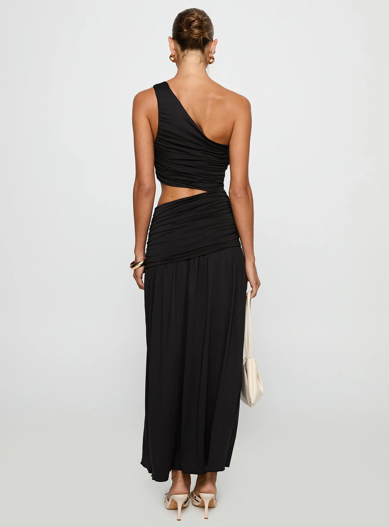 Magnetize Ruched Maxi Dress Black