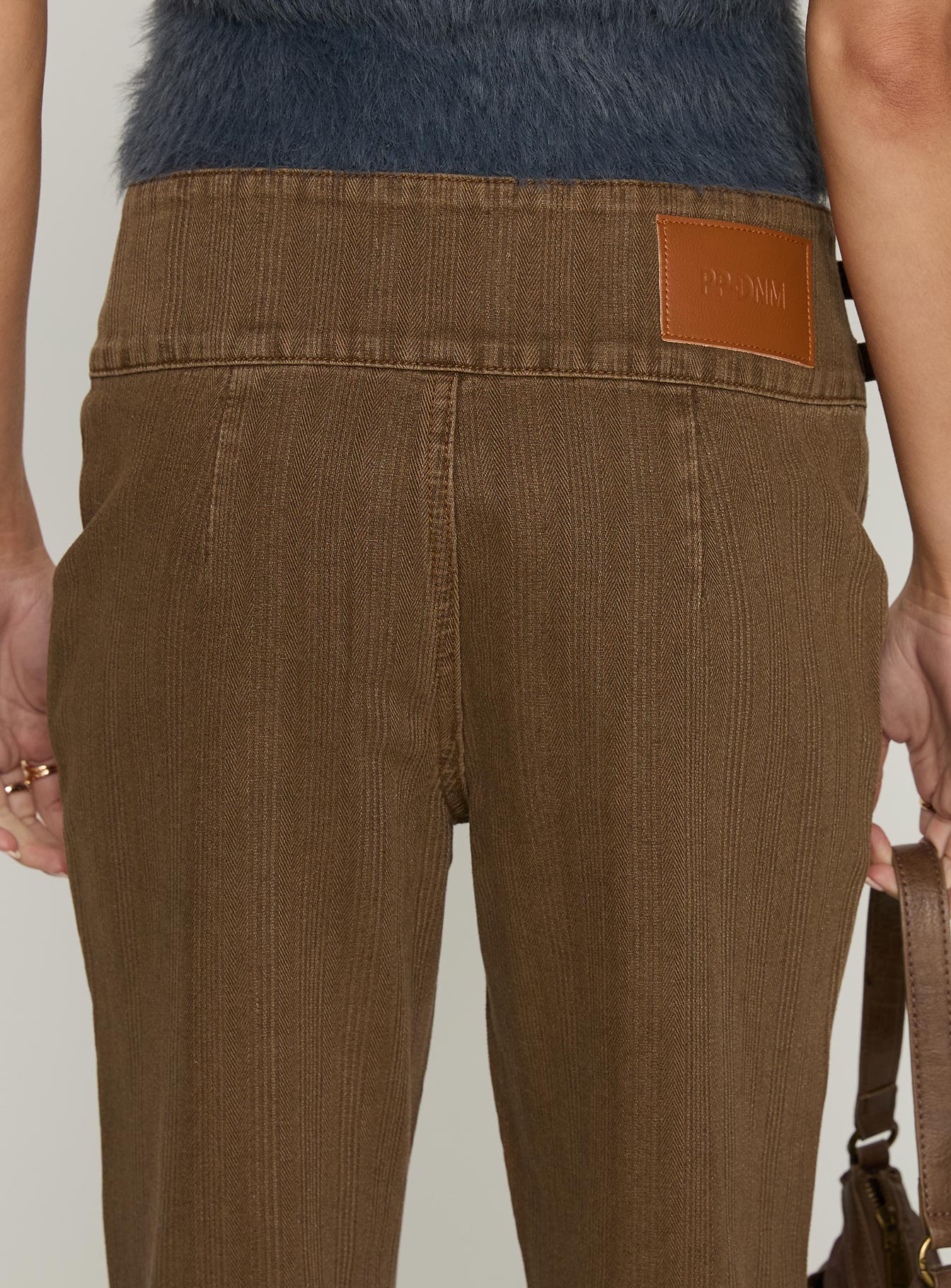 Thrill Ride Mid Rise Corduroy Flare Jeans Washed Brown