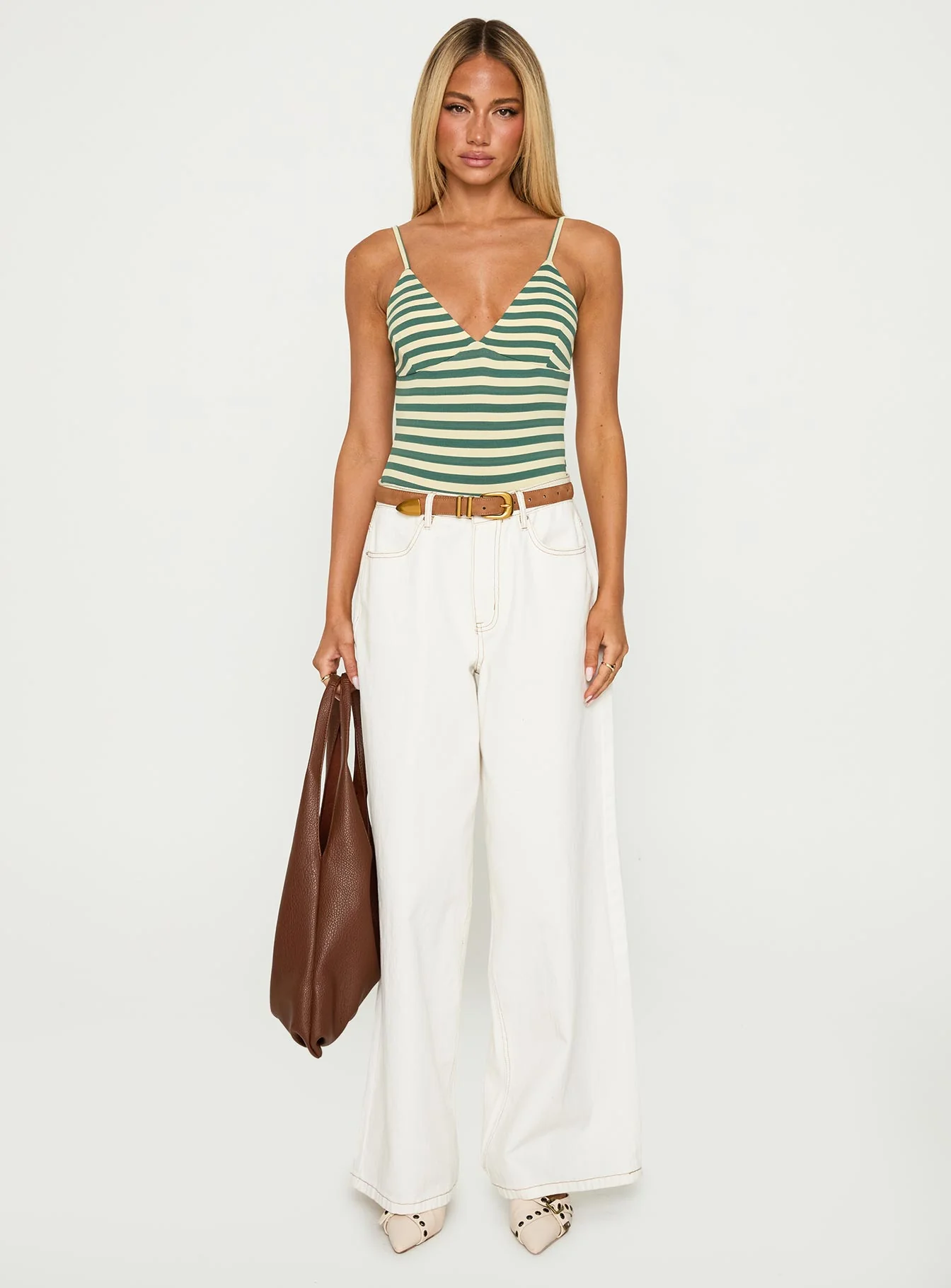 Like A Daydream Bodysuit Green / Cream