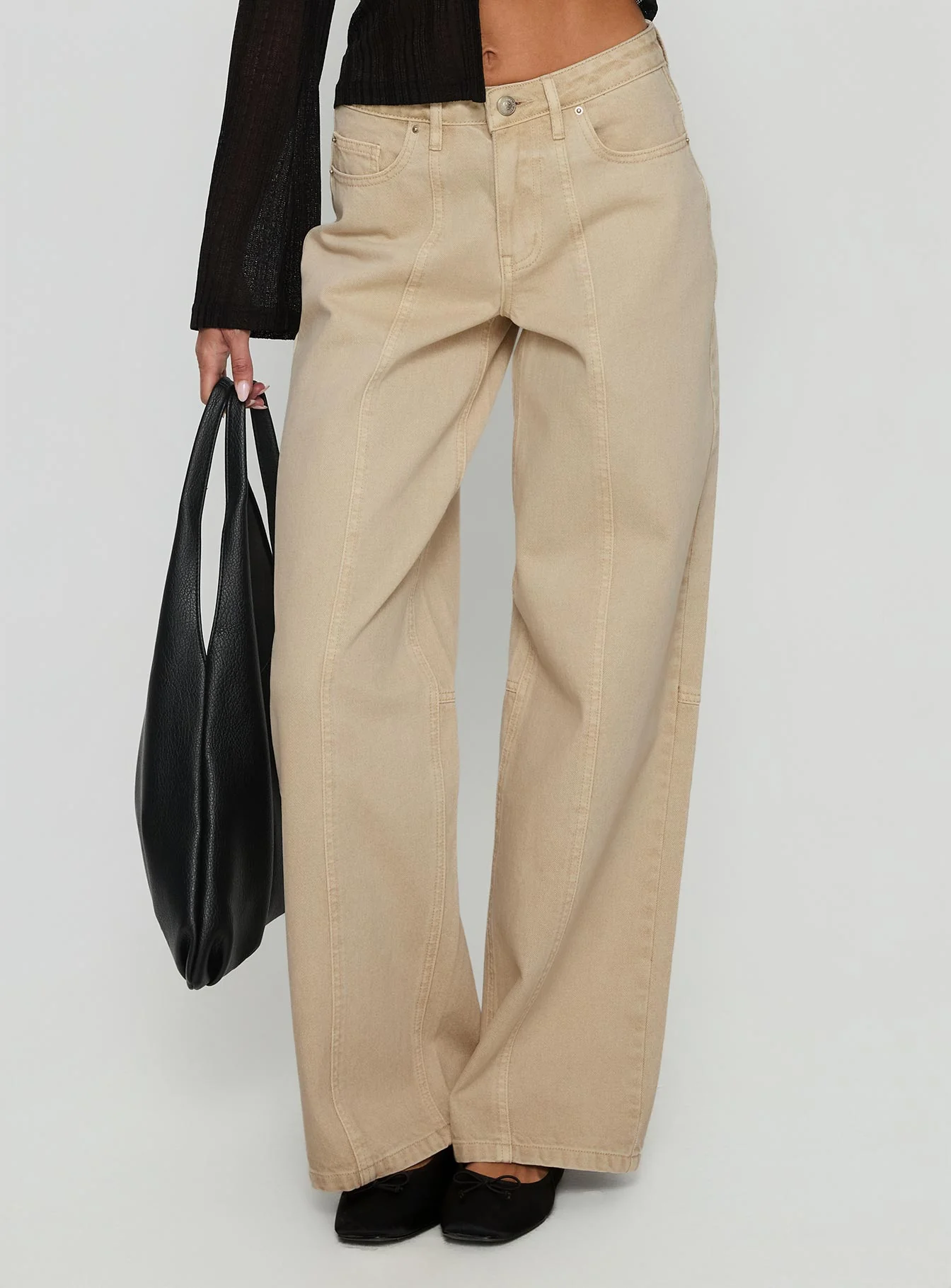 Lando Low Rise Straight Leg Jeans Tan