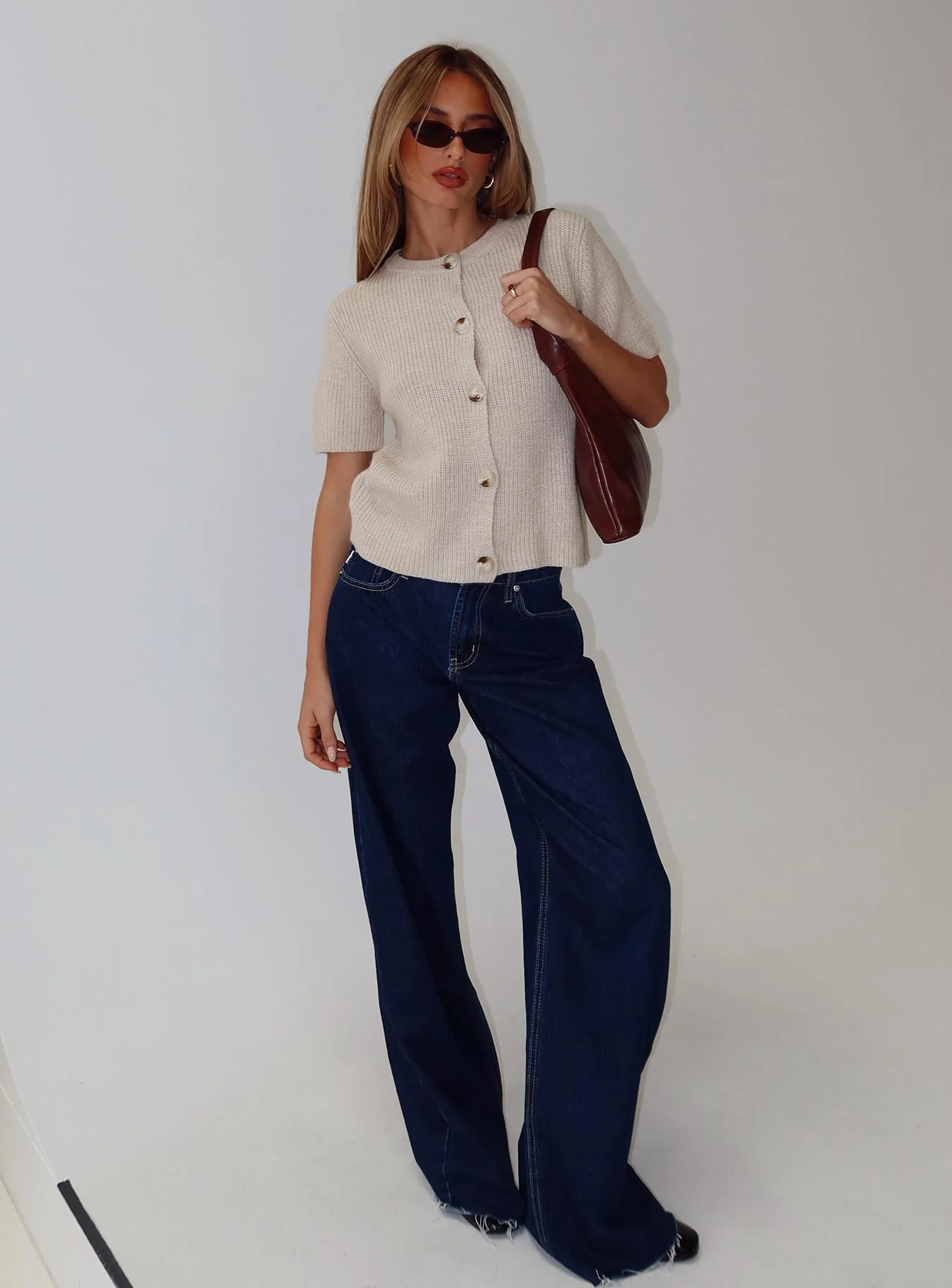 Wait A Lifetime Short Sleeve Cardigan Beige