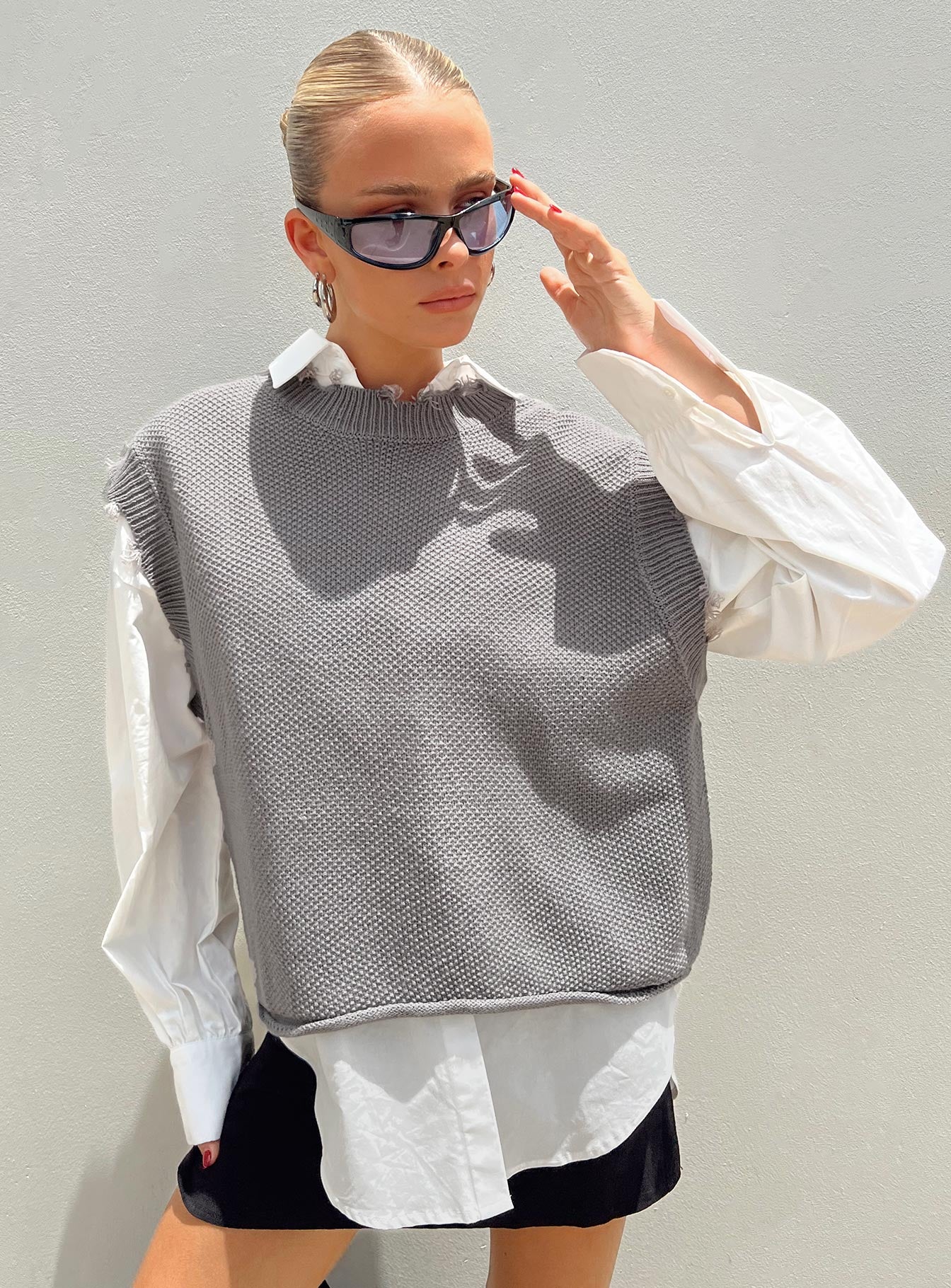 Adler Knit Vest Grey