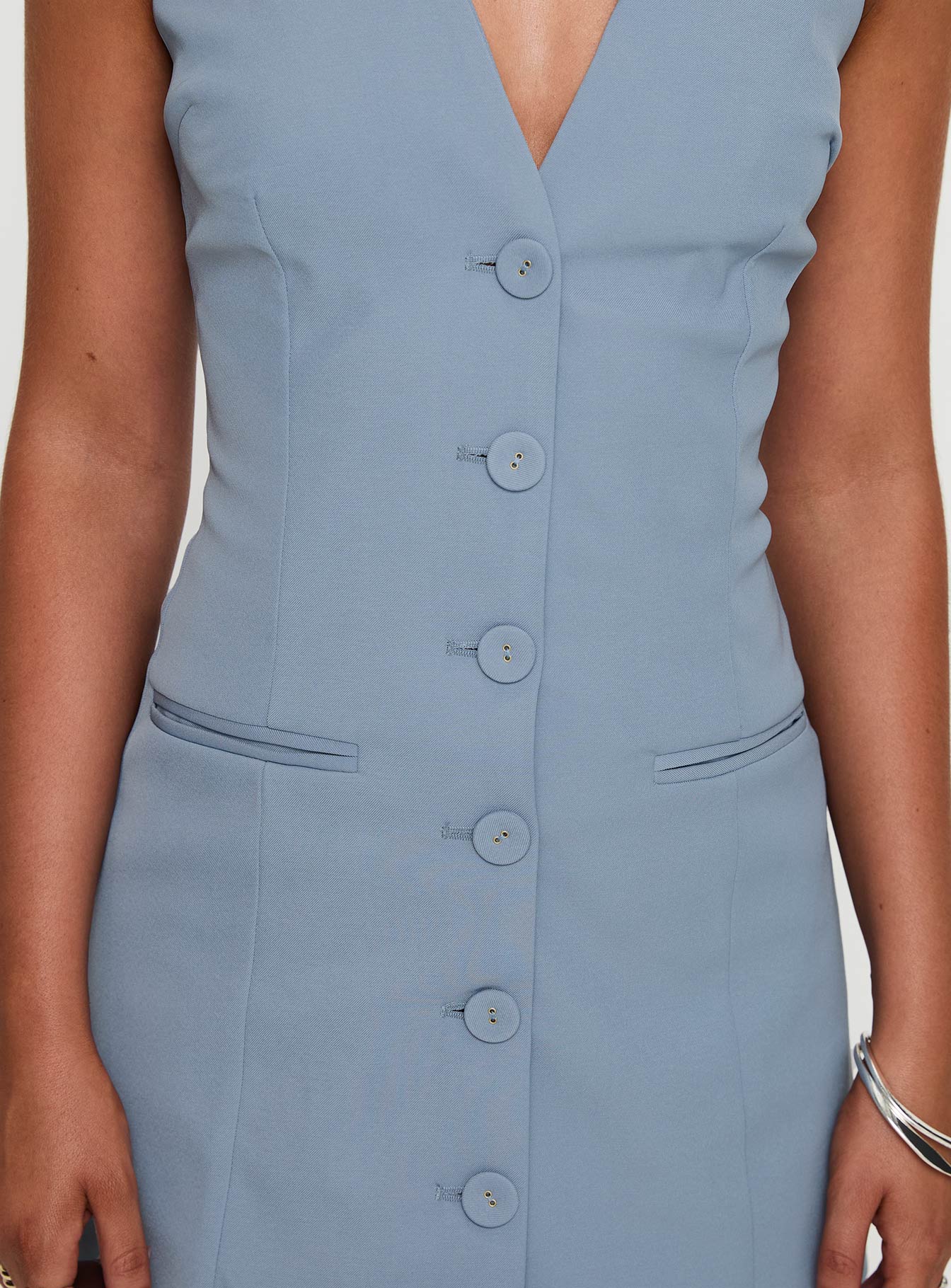 Vyxen Halter Mini Dress Blue