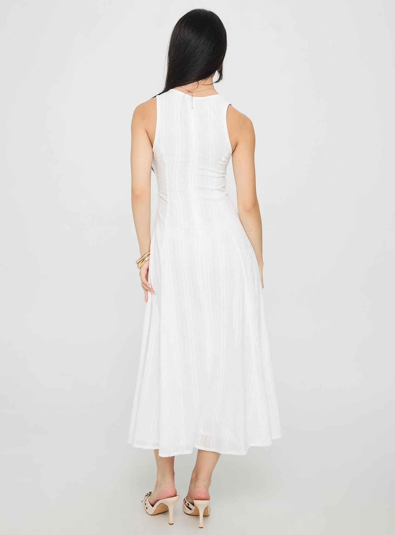 Forever Loved Panelled Midi Dress White
