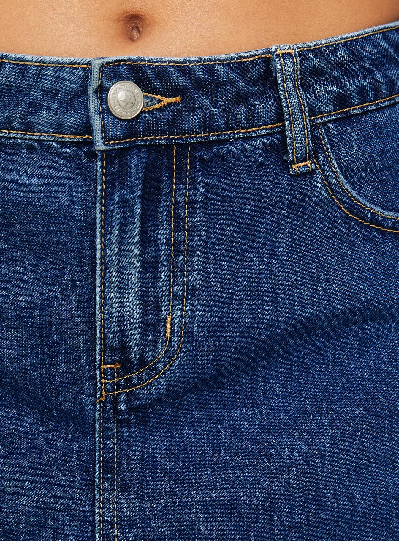 Nickei Denim Mini Skirt Mid Wash