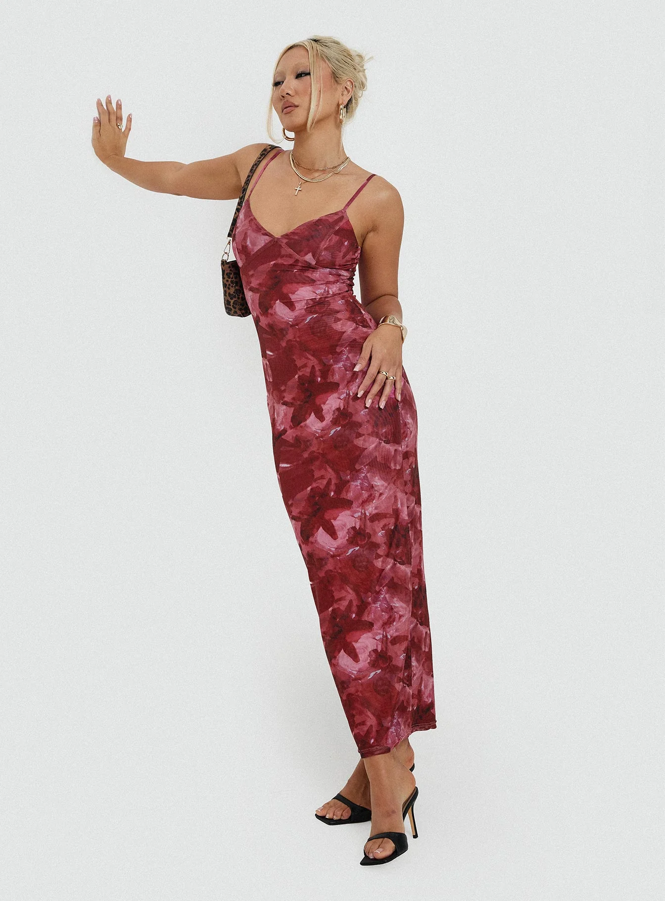 Hathaway Maxi Dress Burgundy Floral