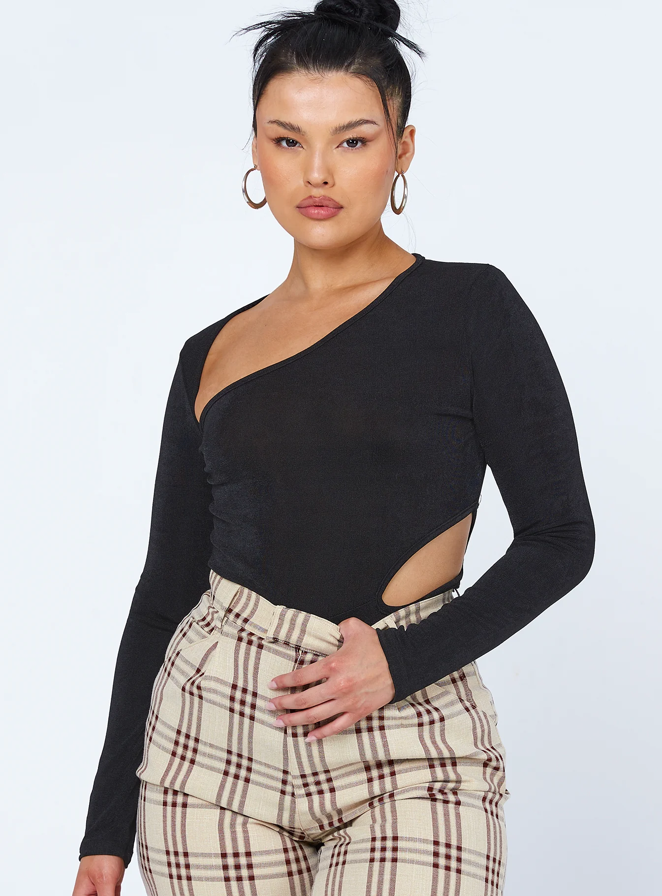 Maira Long Sleeve Bodysuit Black