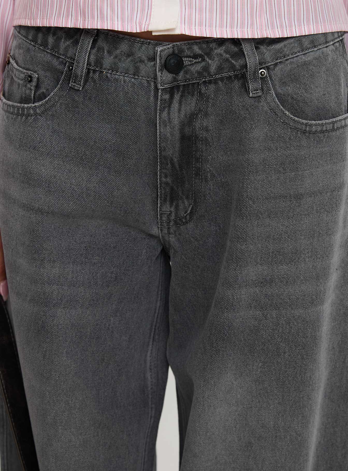 Ramos Low Rise Wide Leg Jeans Grey Wash