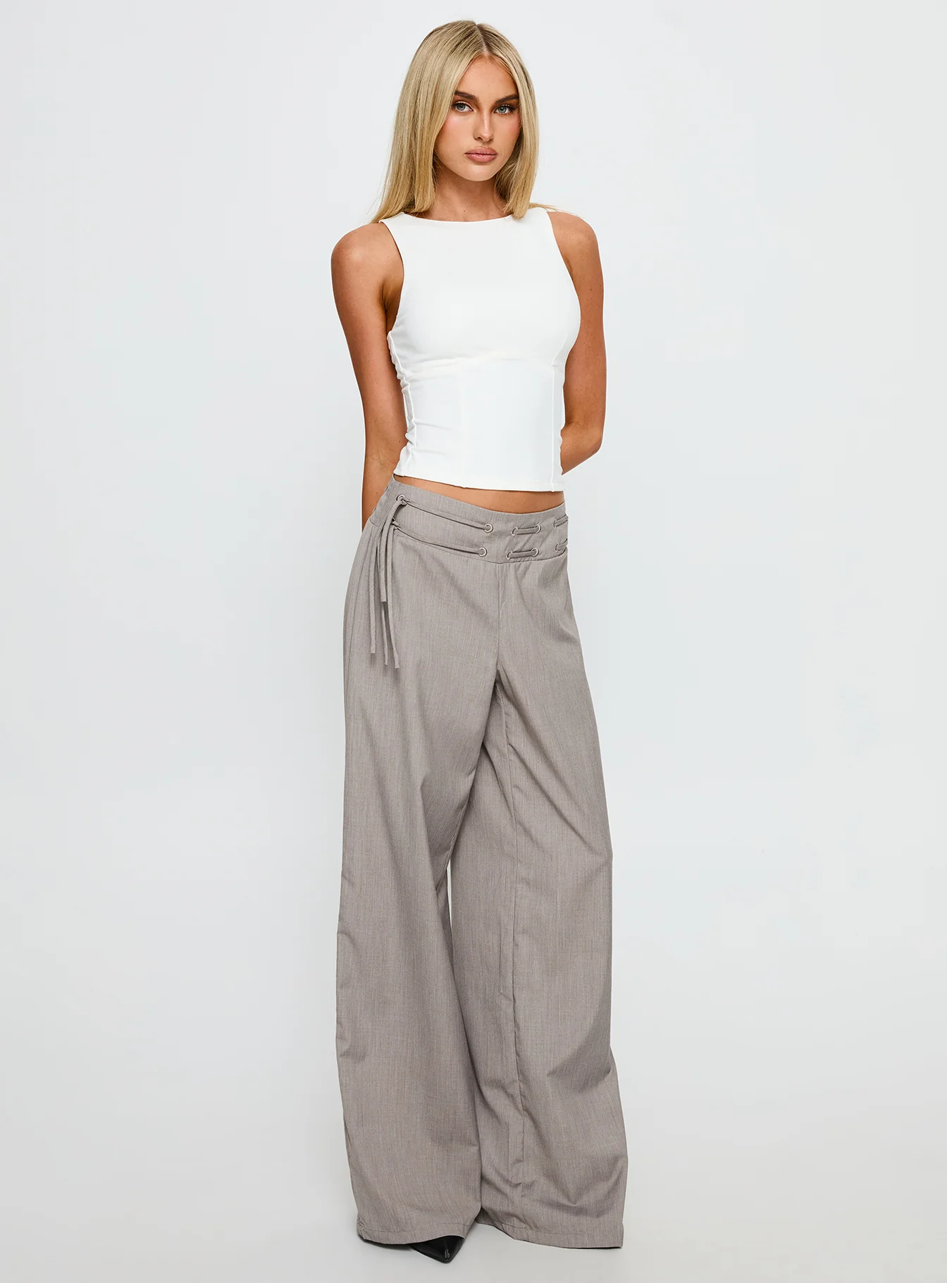 Georgetta Bust Detail Cami Top White