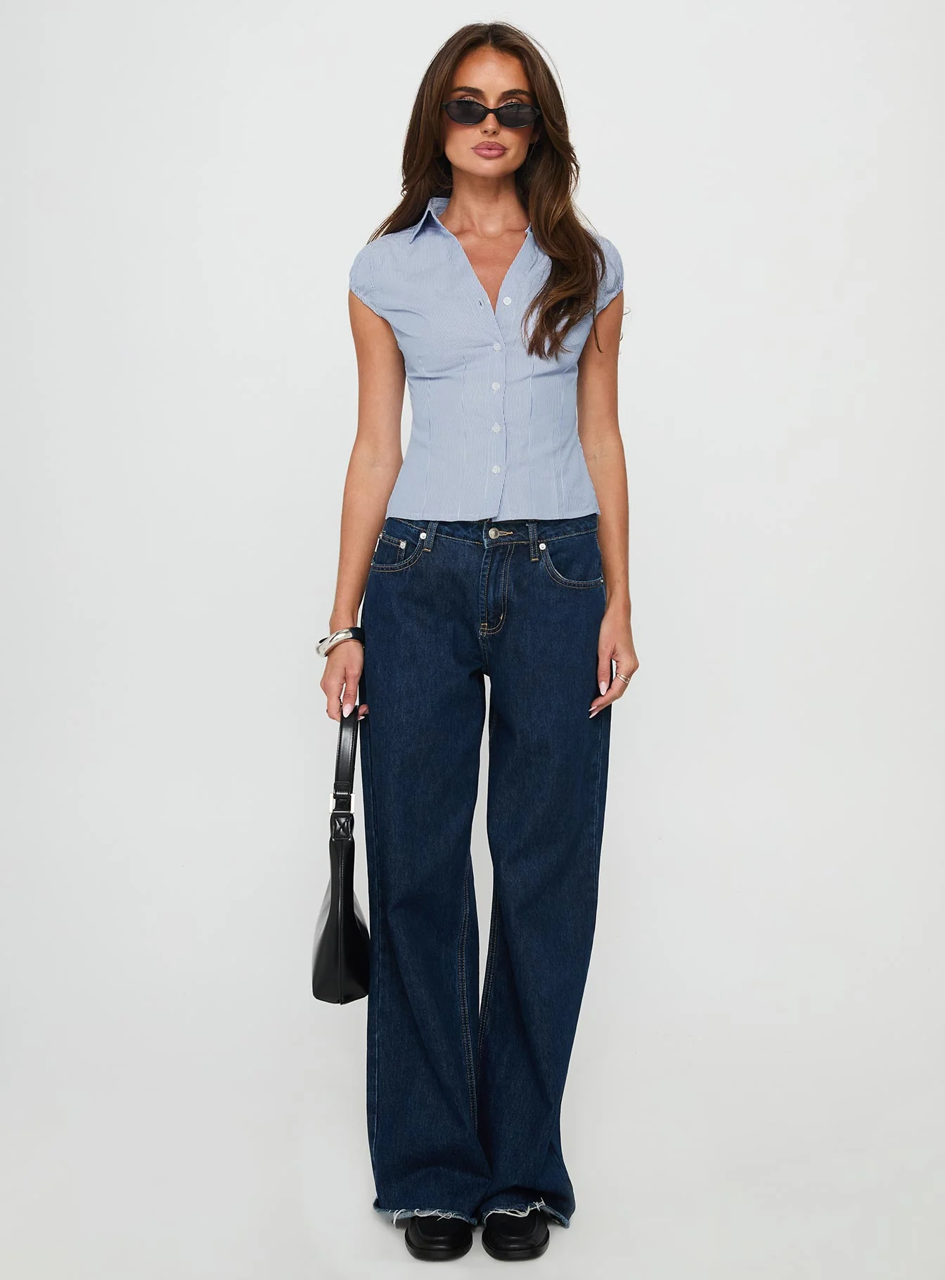 Good Reason Cap Short Sleeve Shirt Blue Stripe