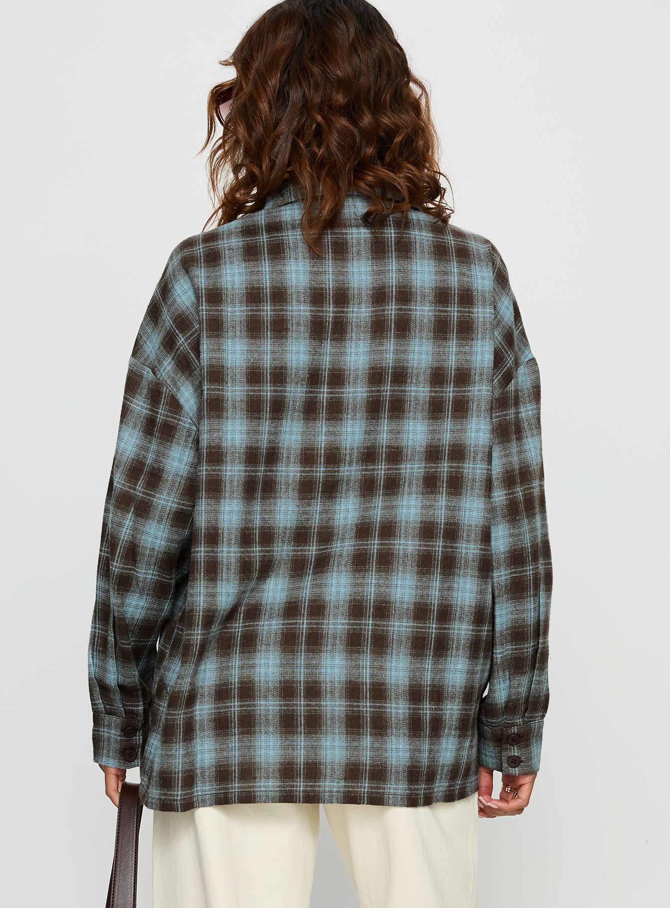 Perlita Long Sleeve Collared Shirt Brown Check