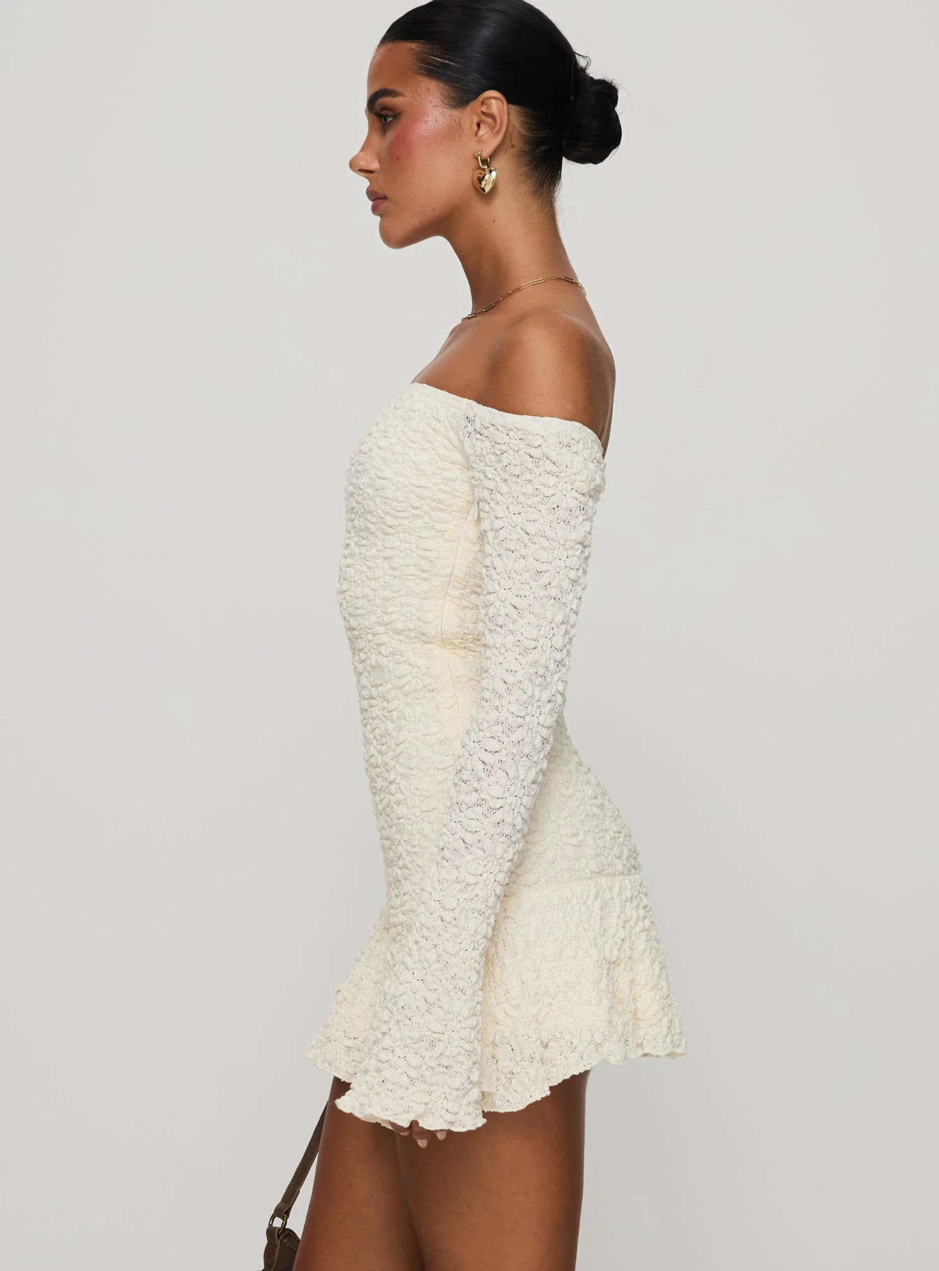 Vancesca Long Sleeve Mini Dress Cream