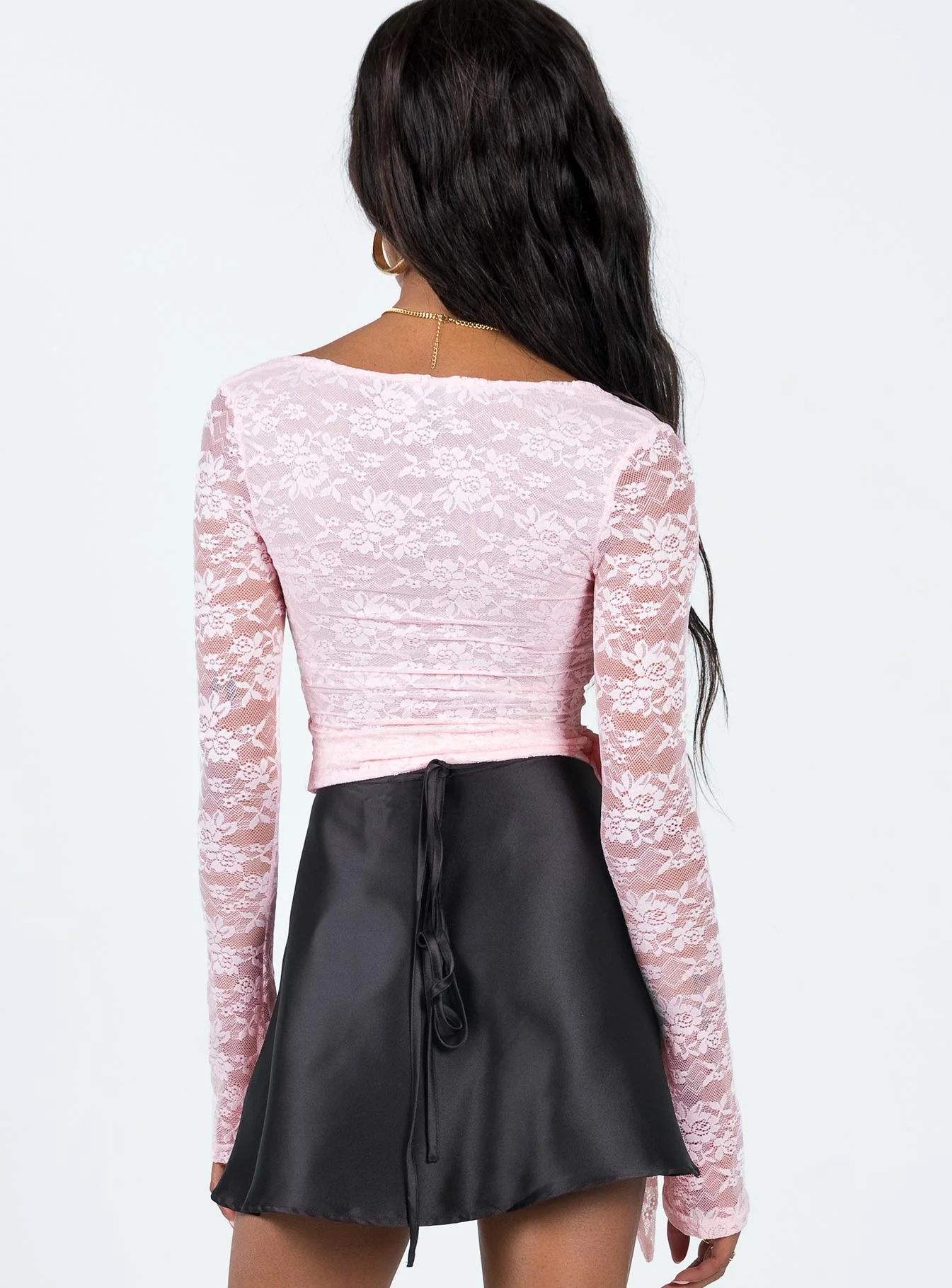 Danalah Lace Wrap Top Pink