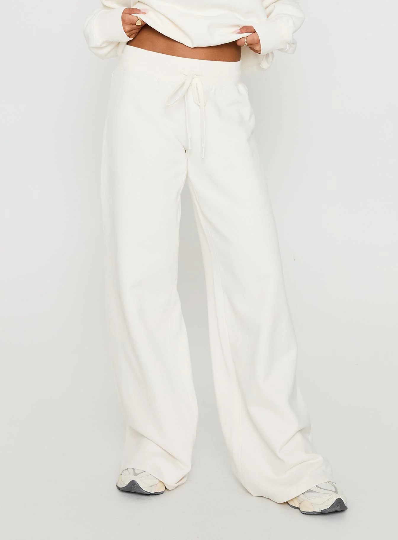 Dodie Wide Leg Pants Washed White