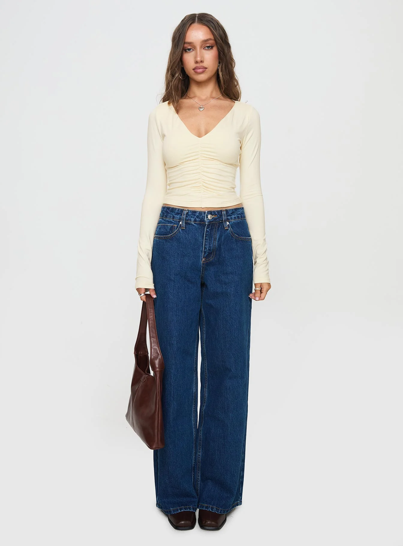 Riva Ruched Top Cream