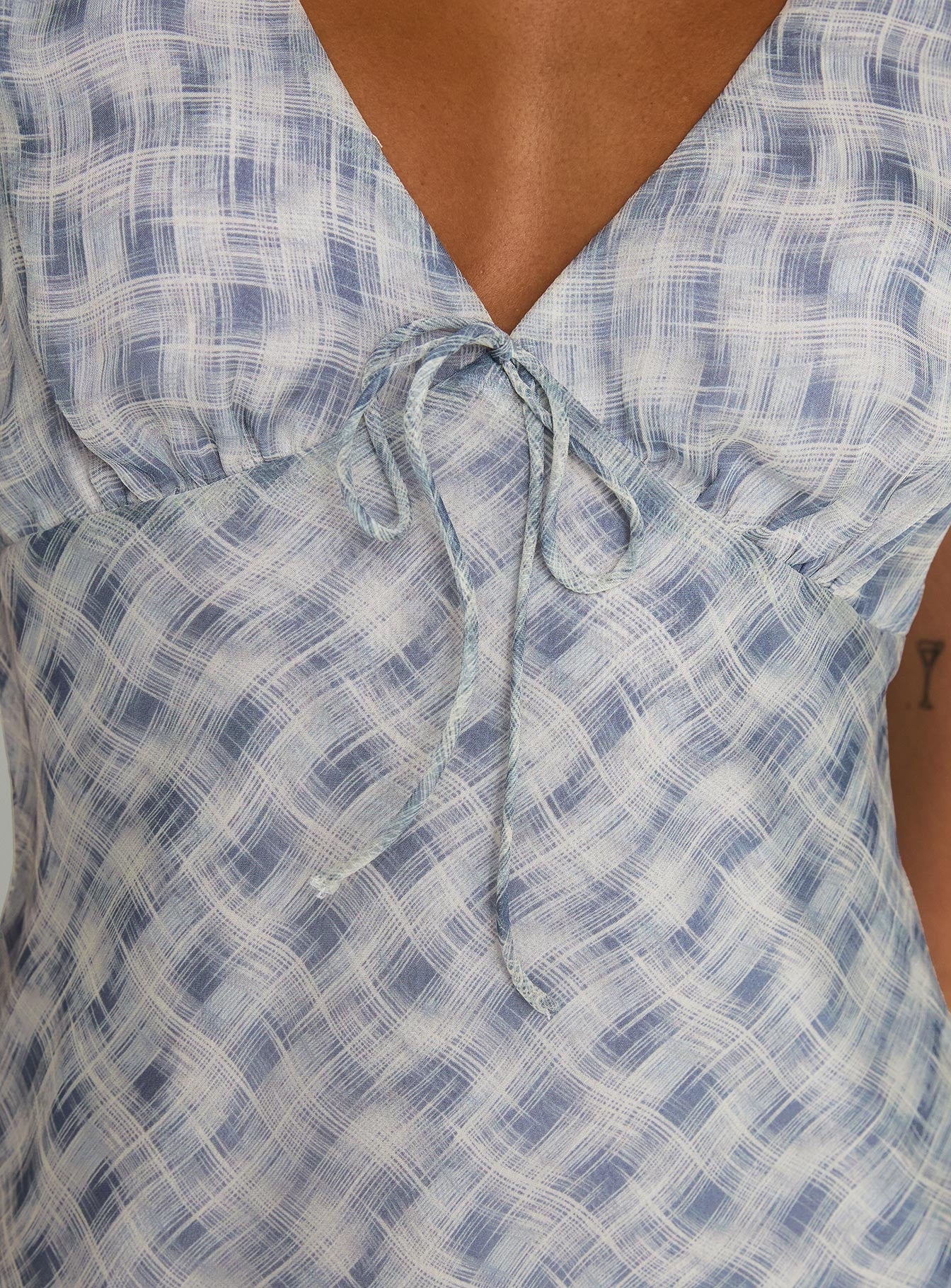 My Last Love Top Blue Check