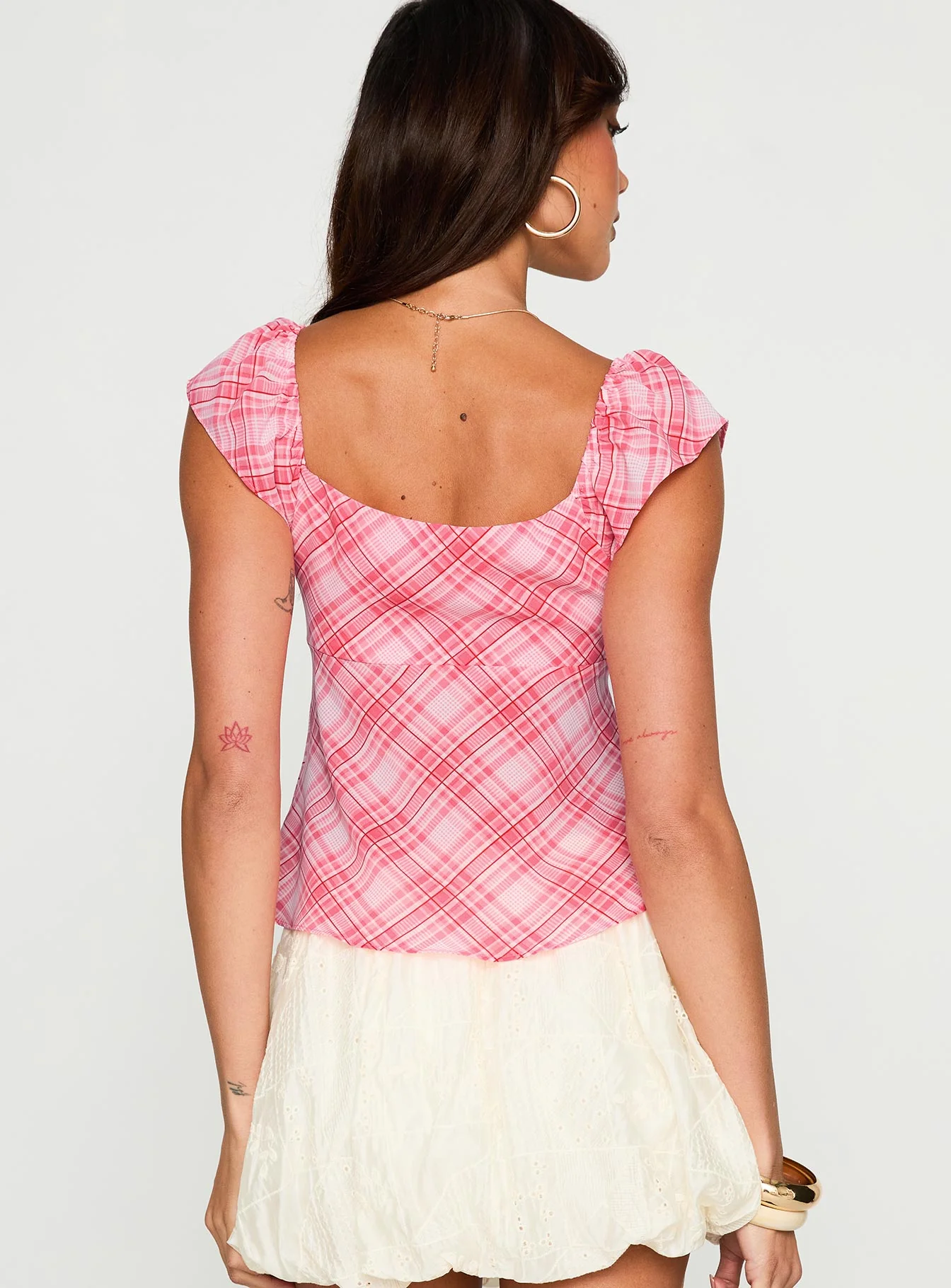 Jazz Club Top Pink Check