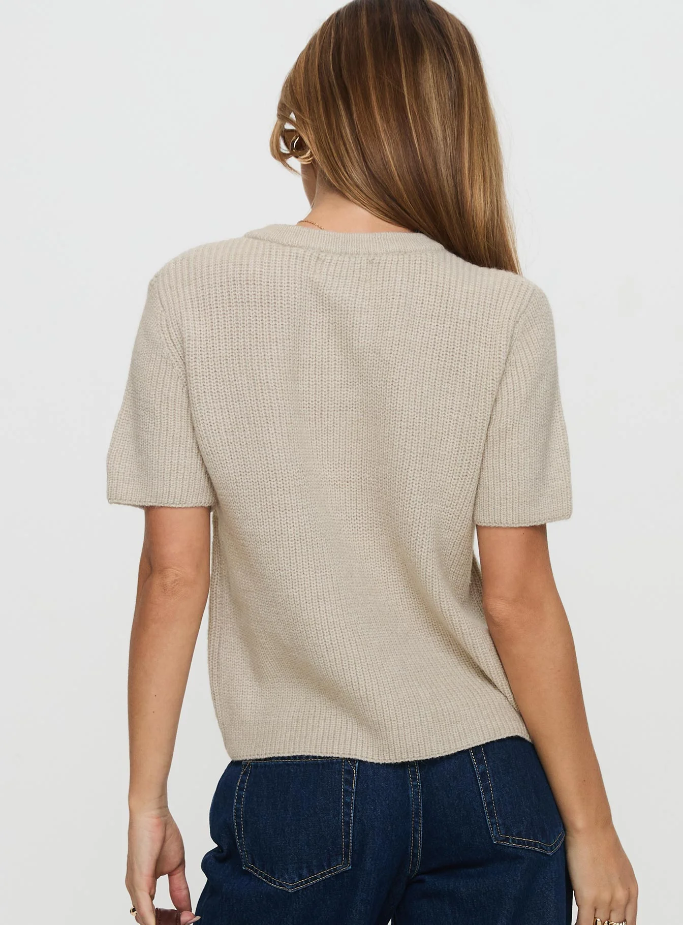 Wait A Lifetime Short Sleeve Cardigan Beige