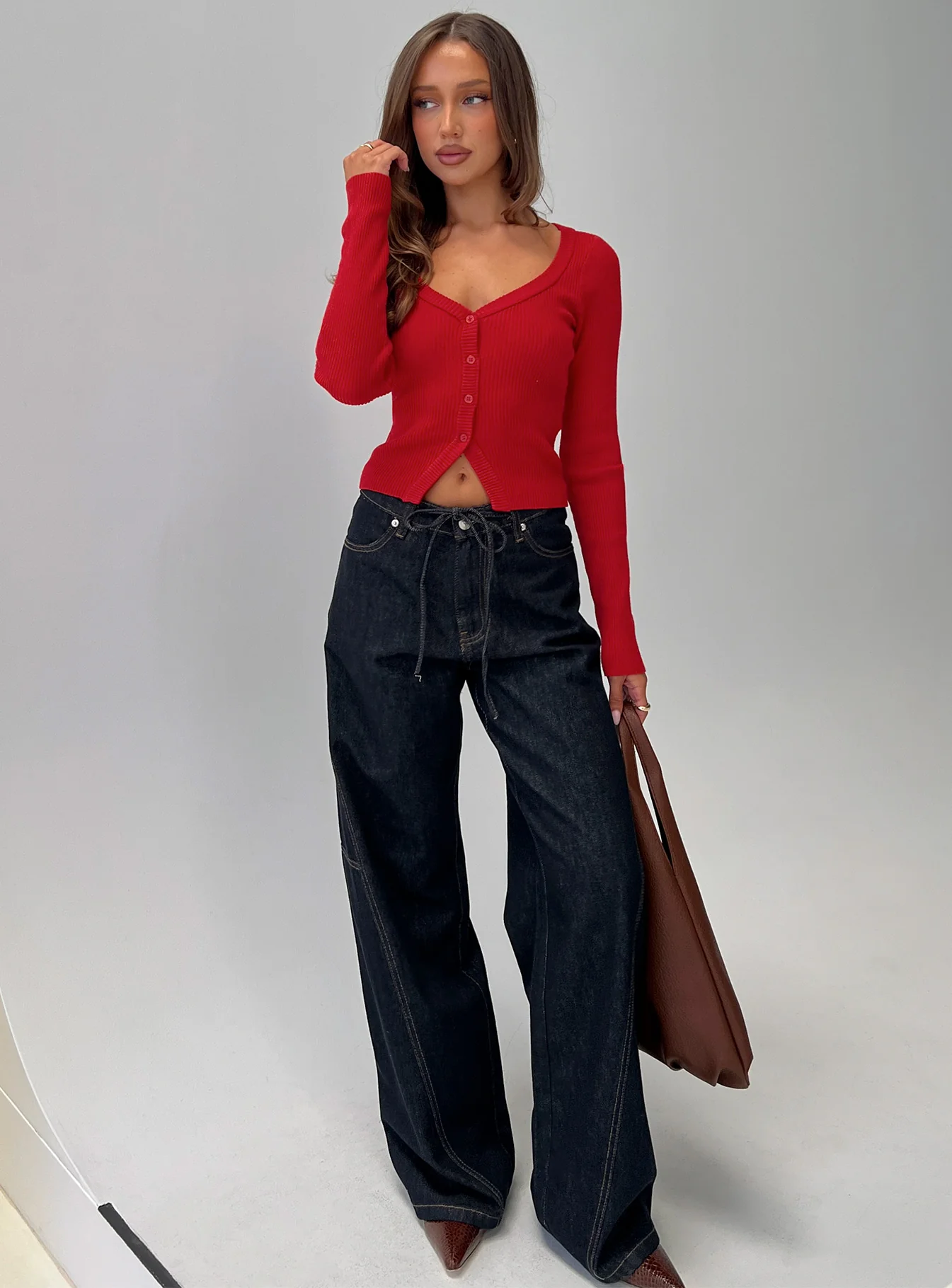 Sorenna Long Sleeve Top Red