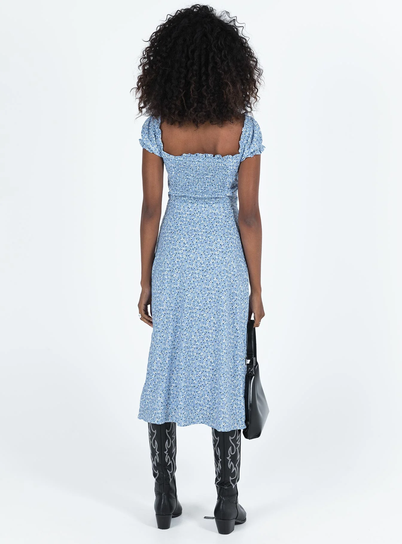 Just Like Heaven Midi Dress Blue Floral