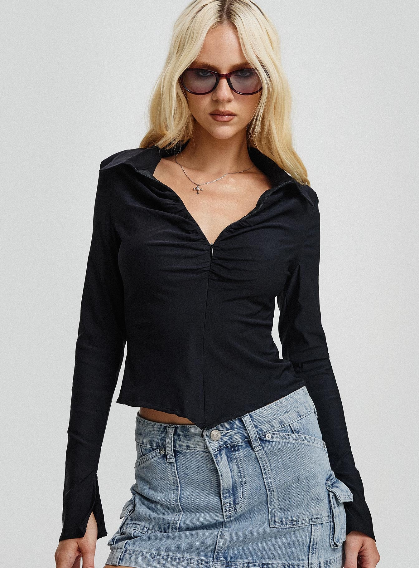 Witherspoon Long Sleeve Top Black