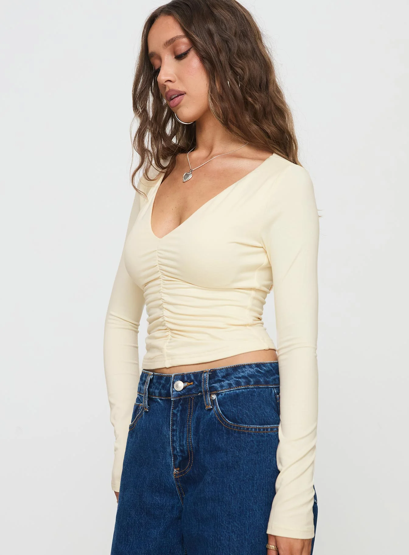 Riva Ruched Top Cream