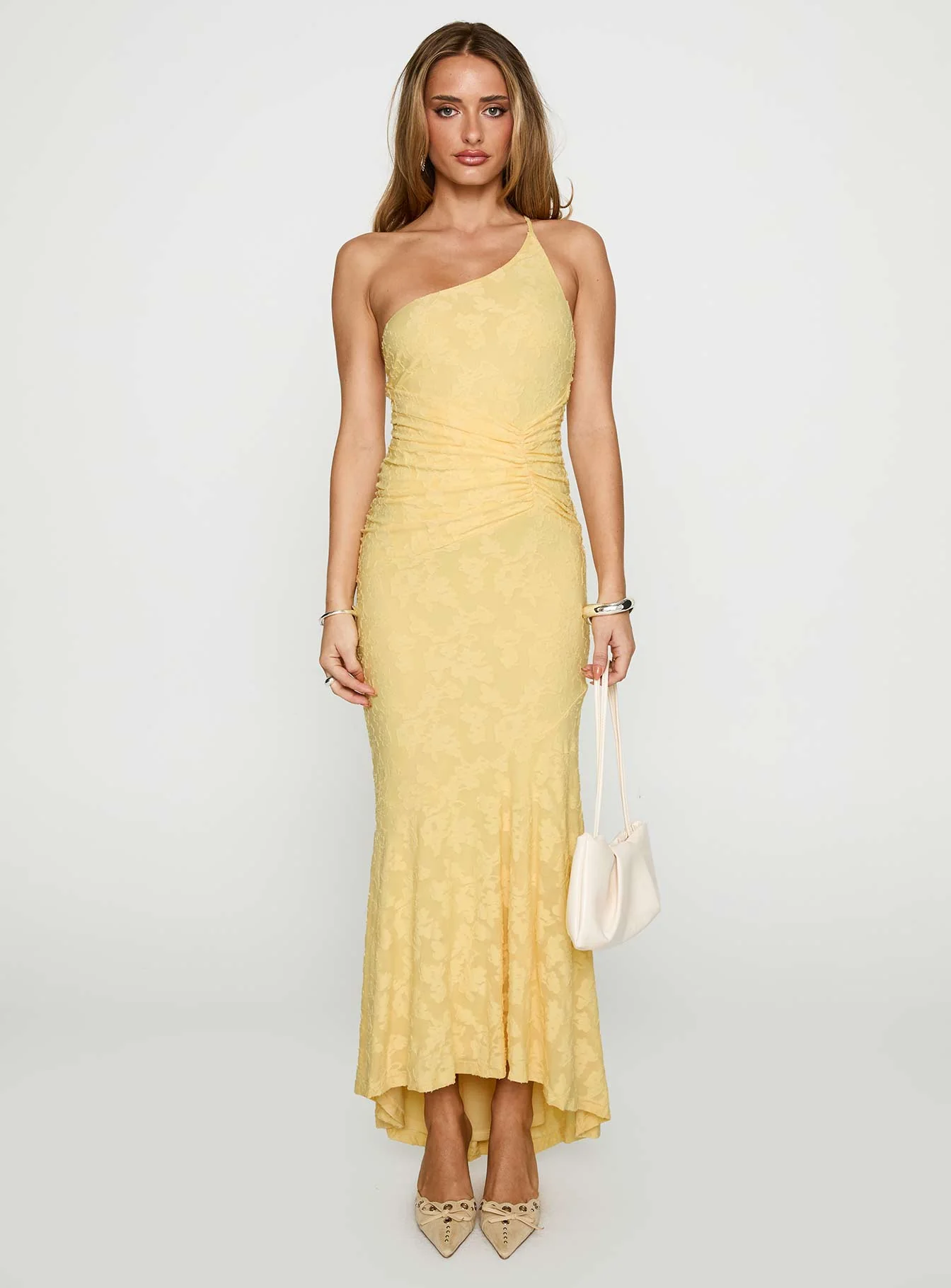 Starlights One Shoulder Maxi Dress Lemon