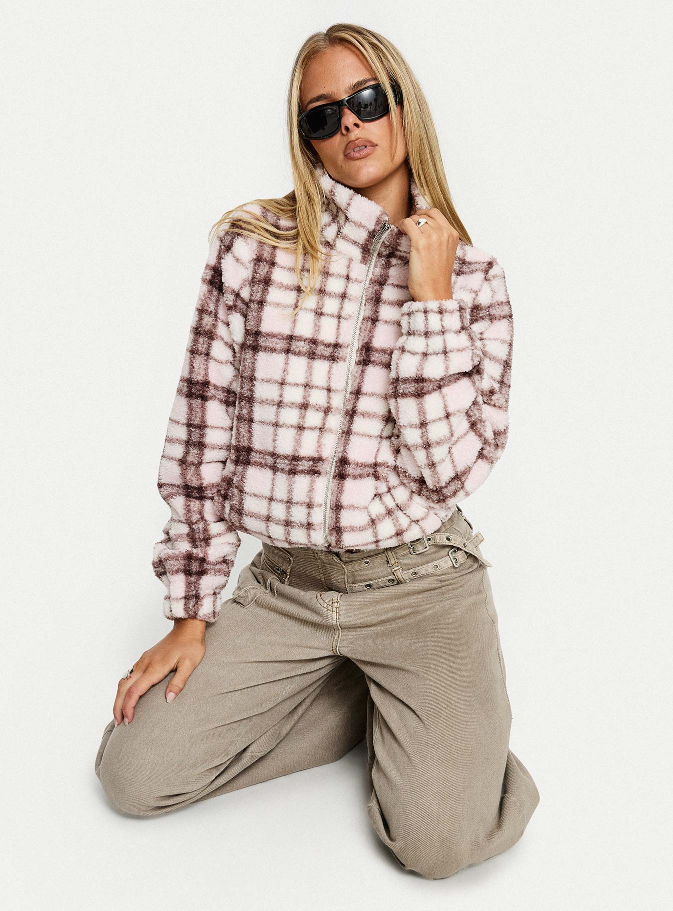 Vannessa Collared Jacket Pink Check