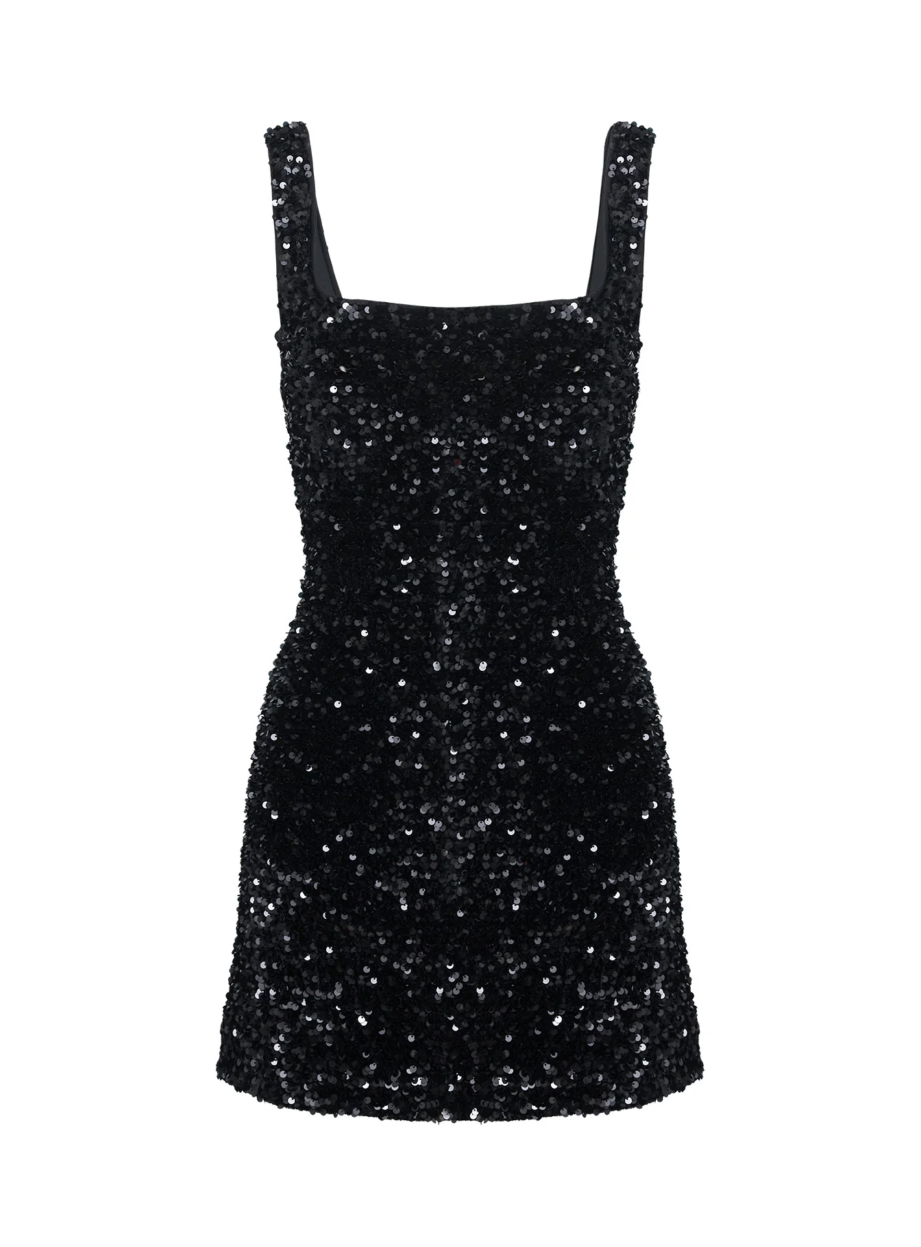 Miss Me Sequin Mini Dress Black