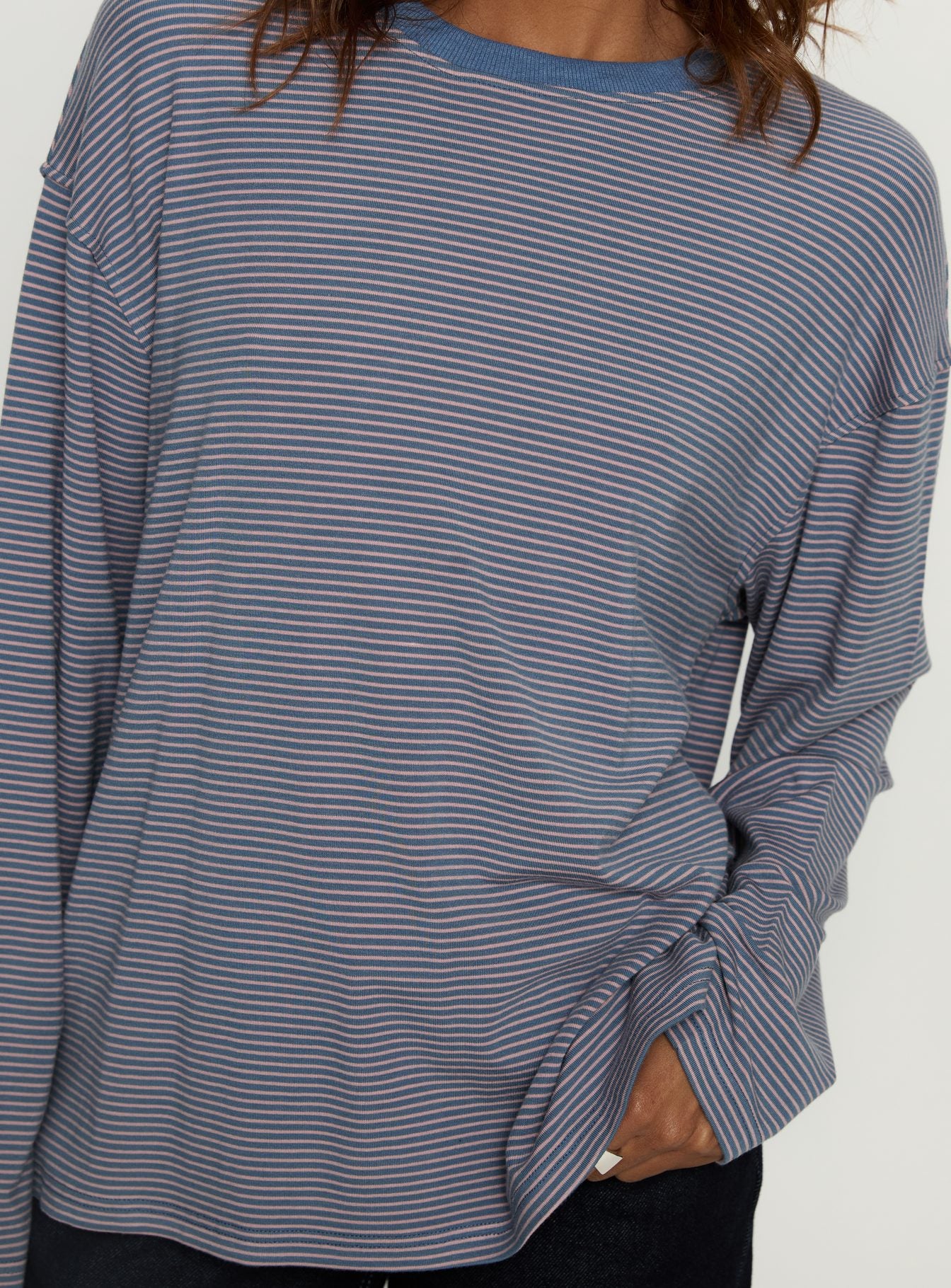 Avriana Long Sleeve Top Blue Stripe