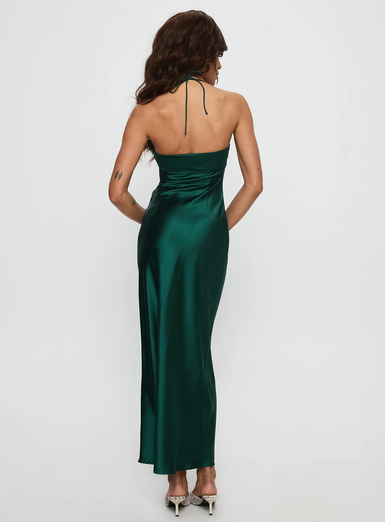 Fireproof Halter Maxi Dress Forest Green