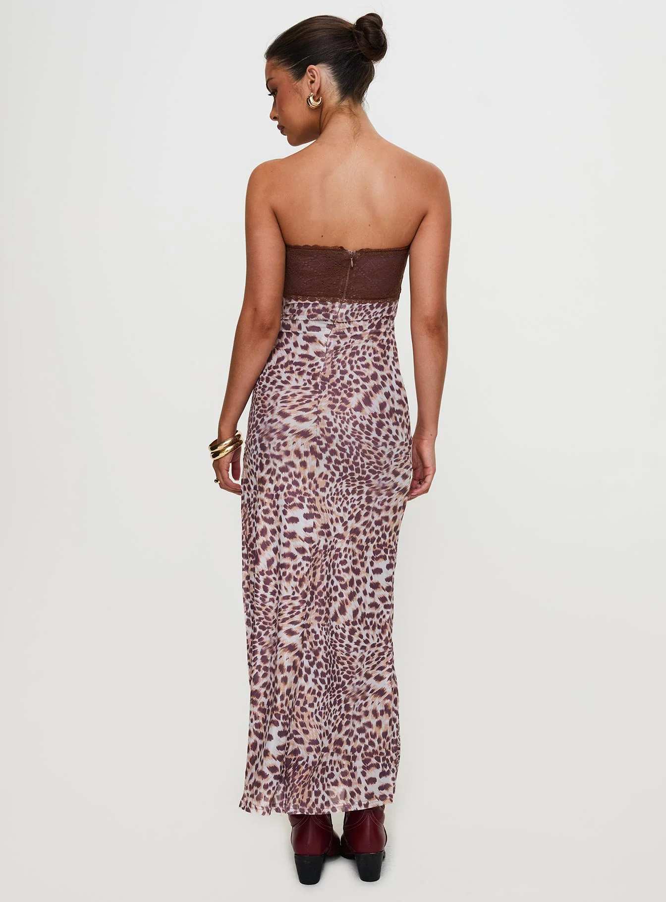 Raidein Strapless Maxi Dress Leopard