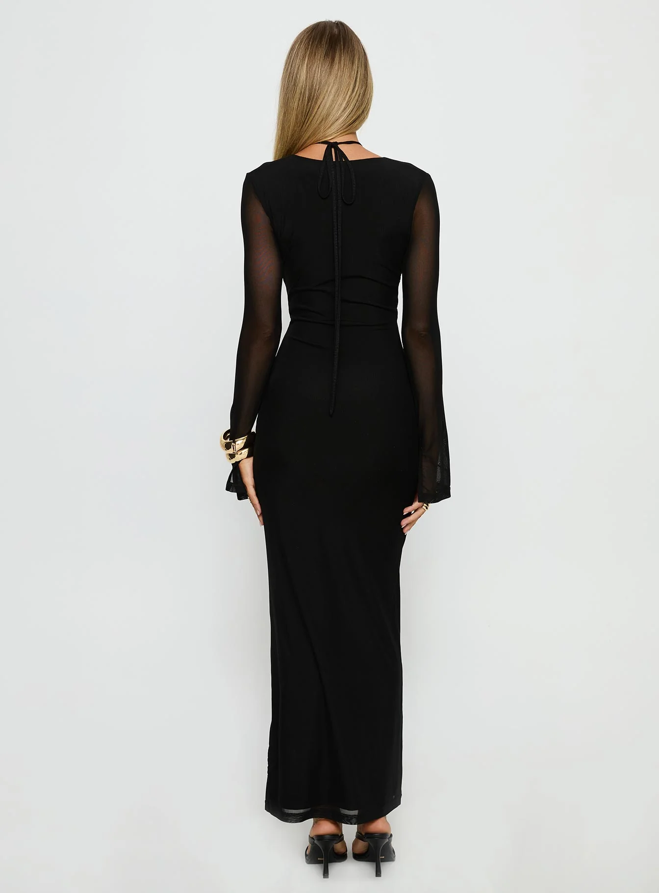 Ariadna Cut Out Long Sleeve Maxi Dress Black