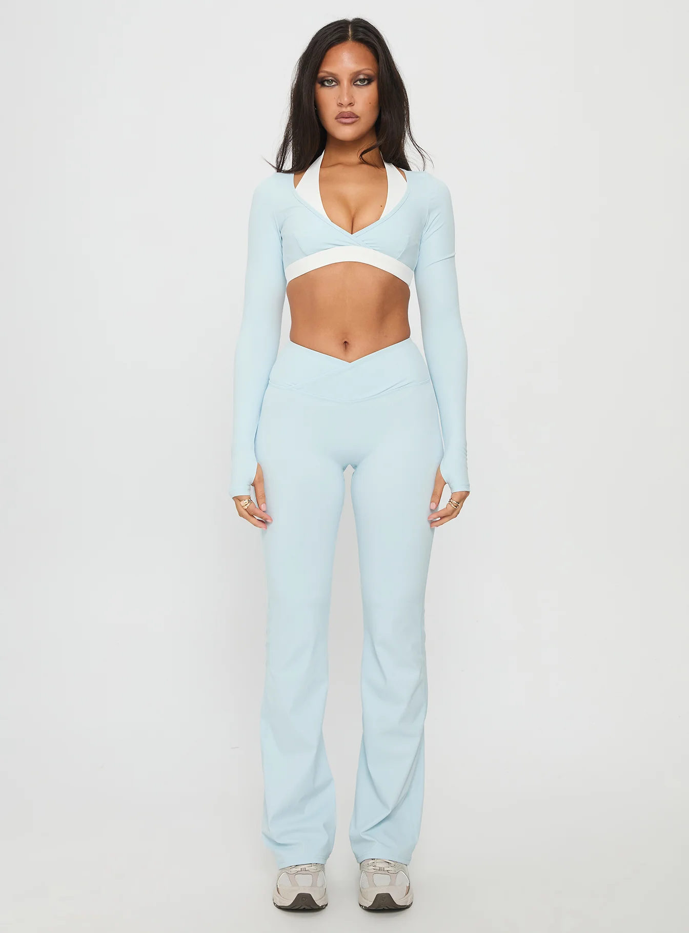 Vitality Long Sleeve Active Crop Blue