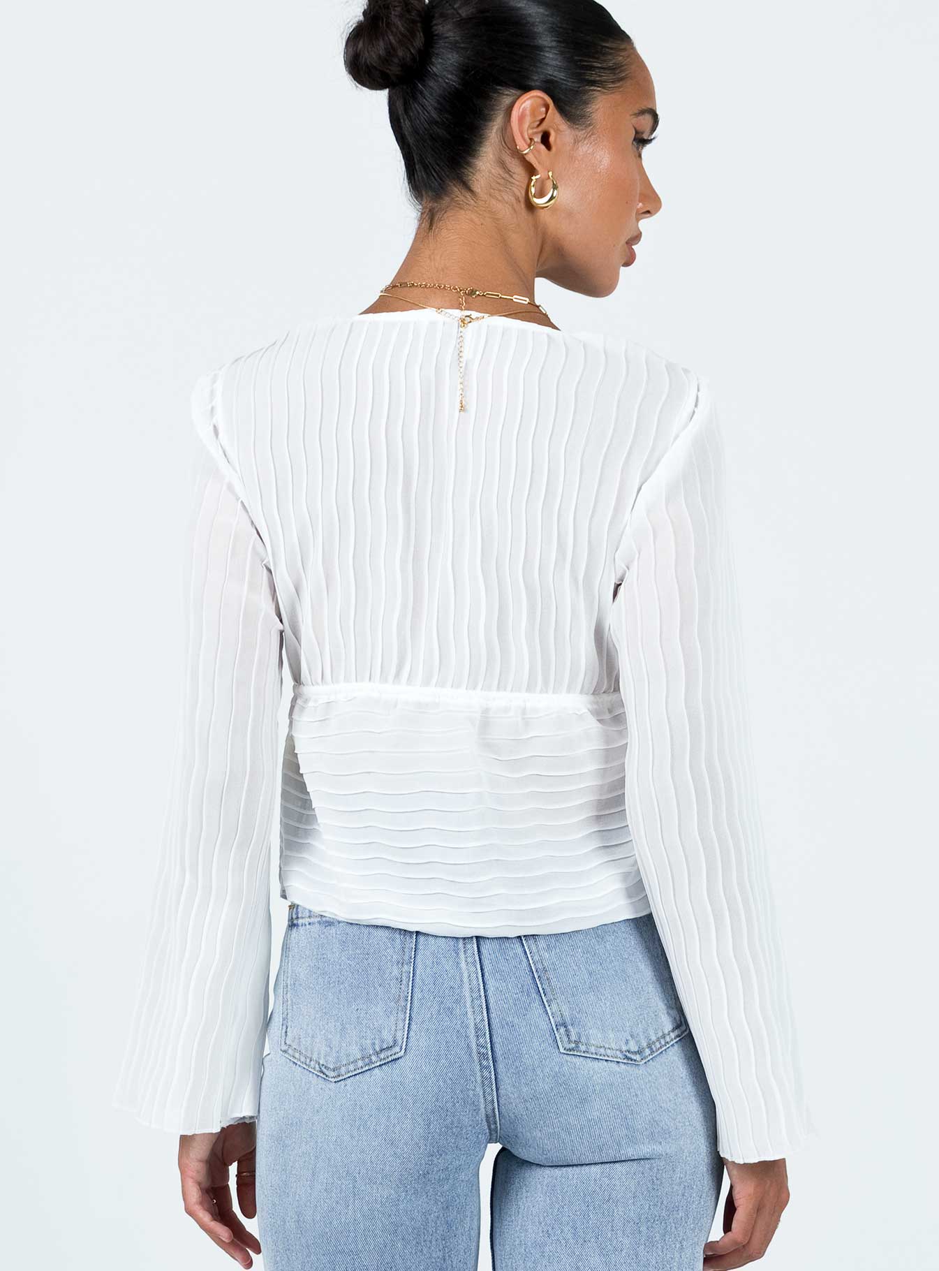 Floryce Long Sleeve Top White