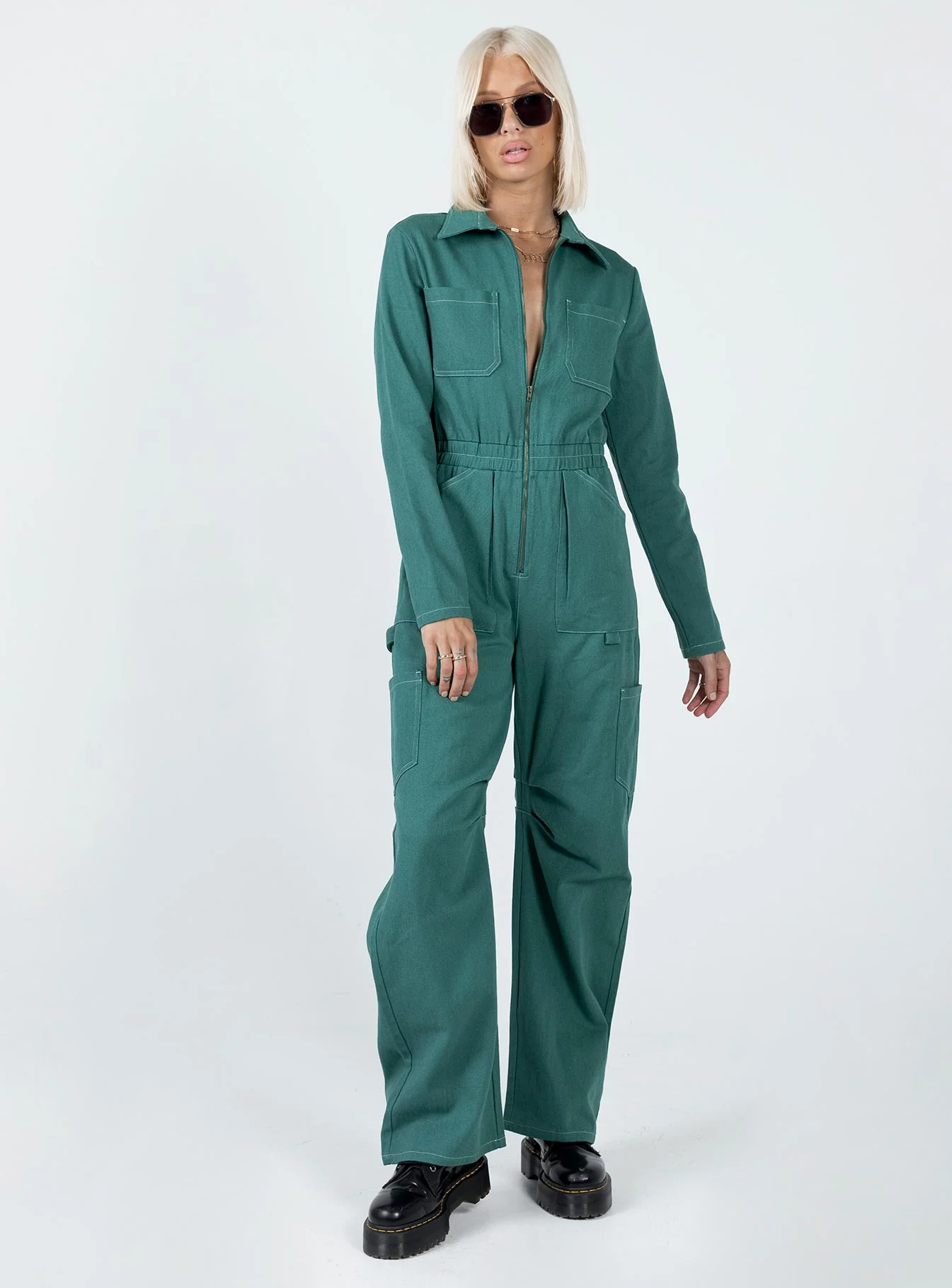 Miami Vice Boiler Suit Forest Green