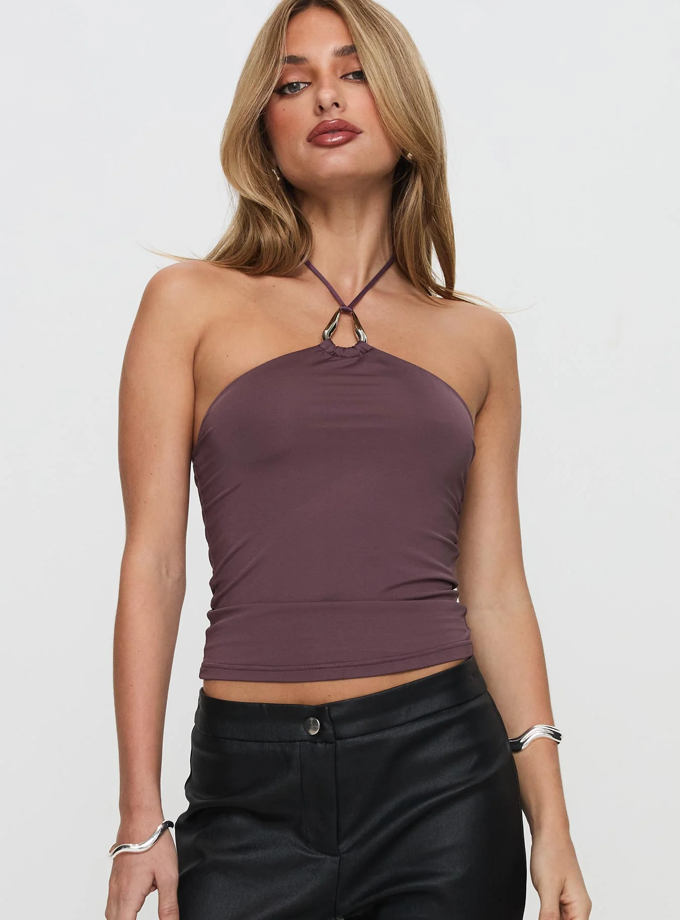 Final Tango Halter Top Plum