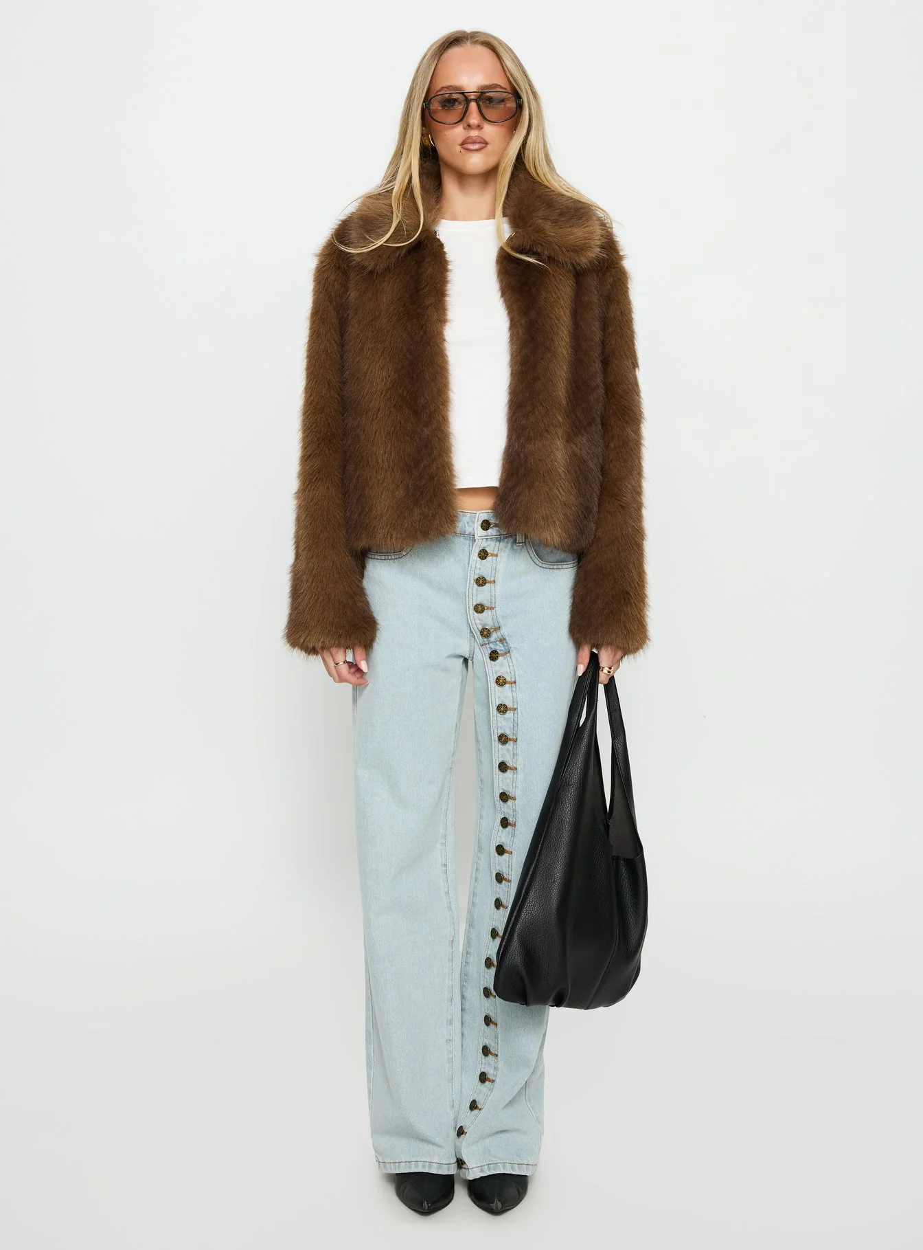 Dawnn Faux Fur Jacket Brown