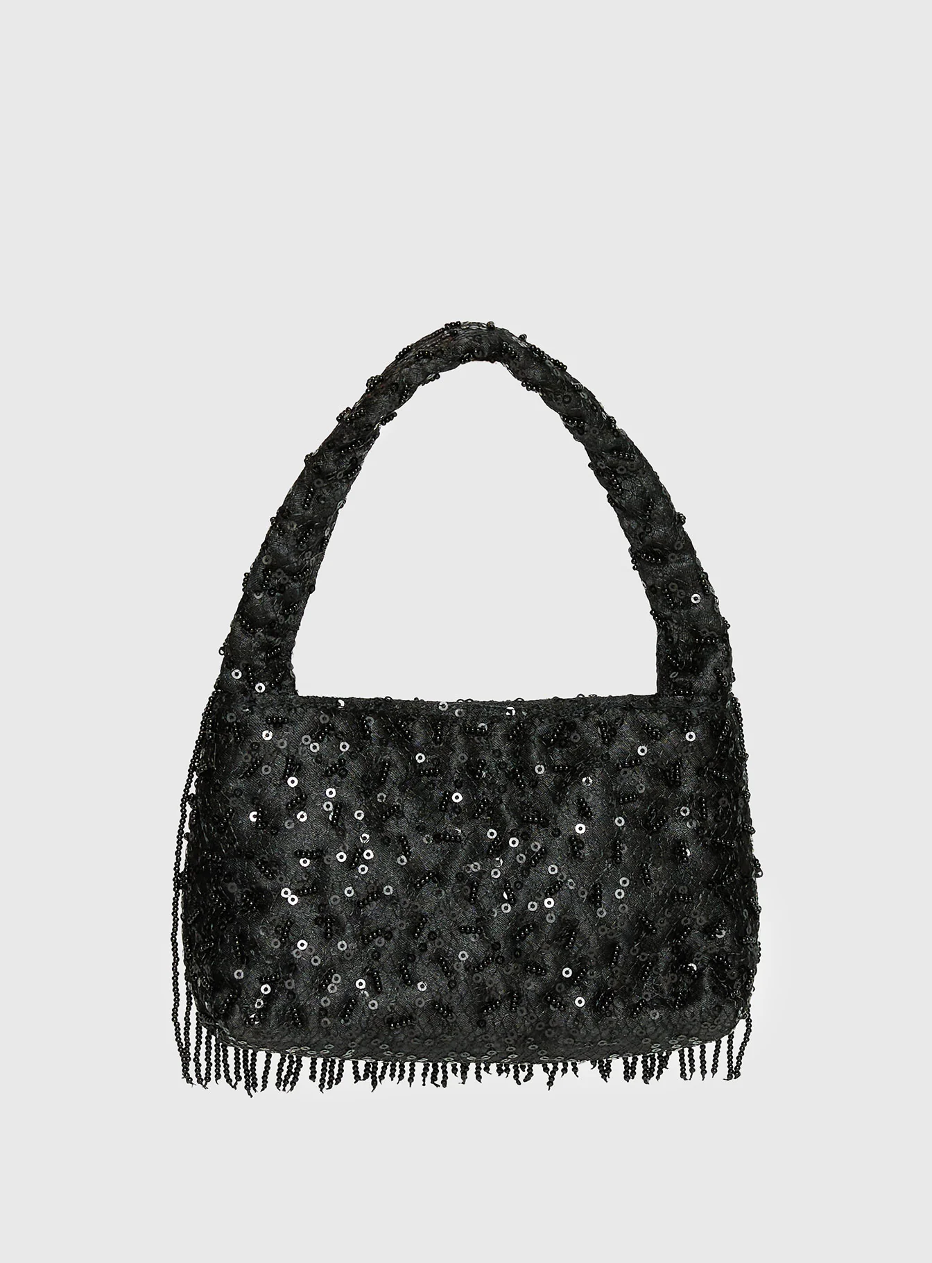 Kiss Goodbye Beaded Tassel Bag Black