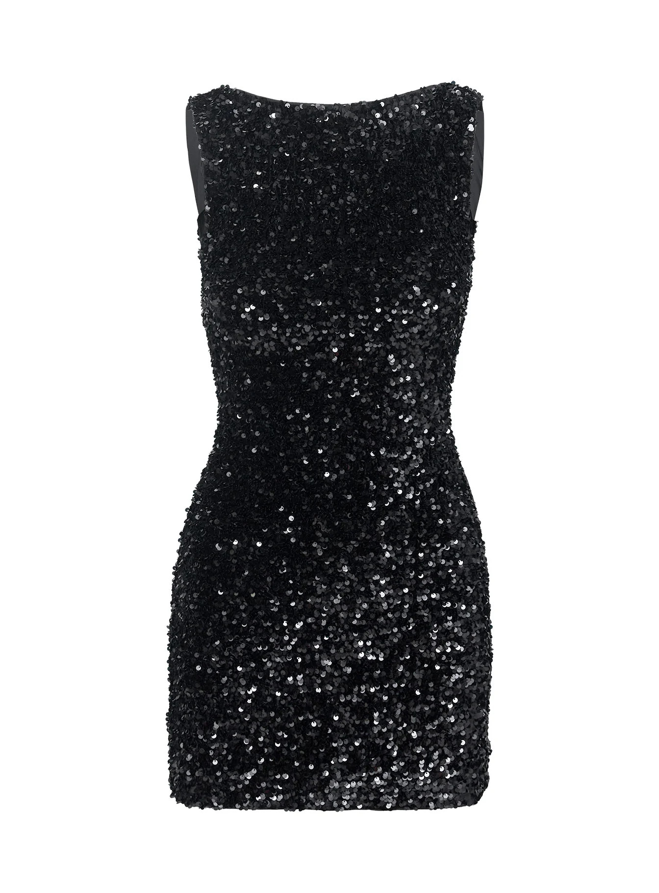 Cinematic Sequin Mini Dress Black