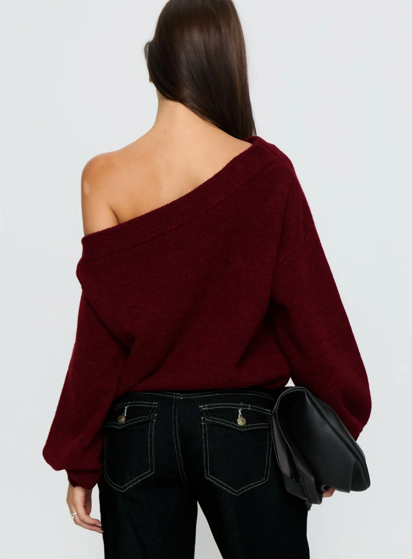 Noble Off The Shoulder Sweater Red
