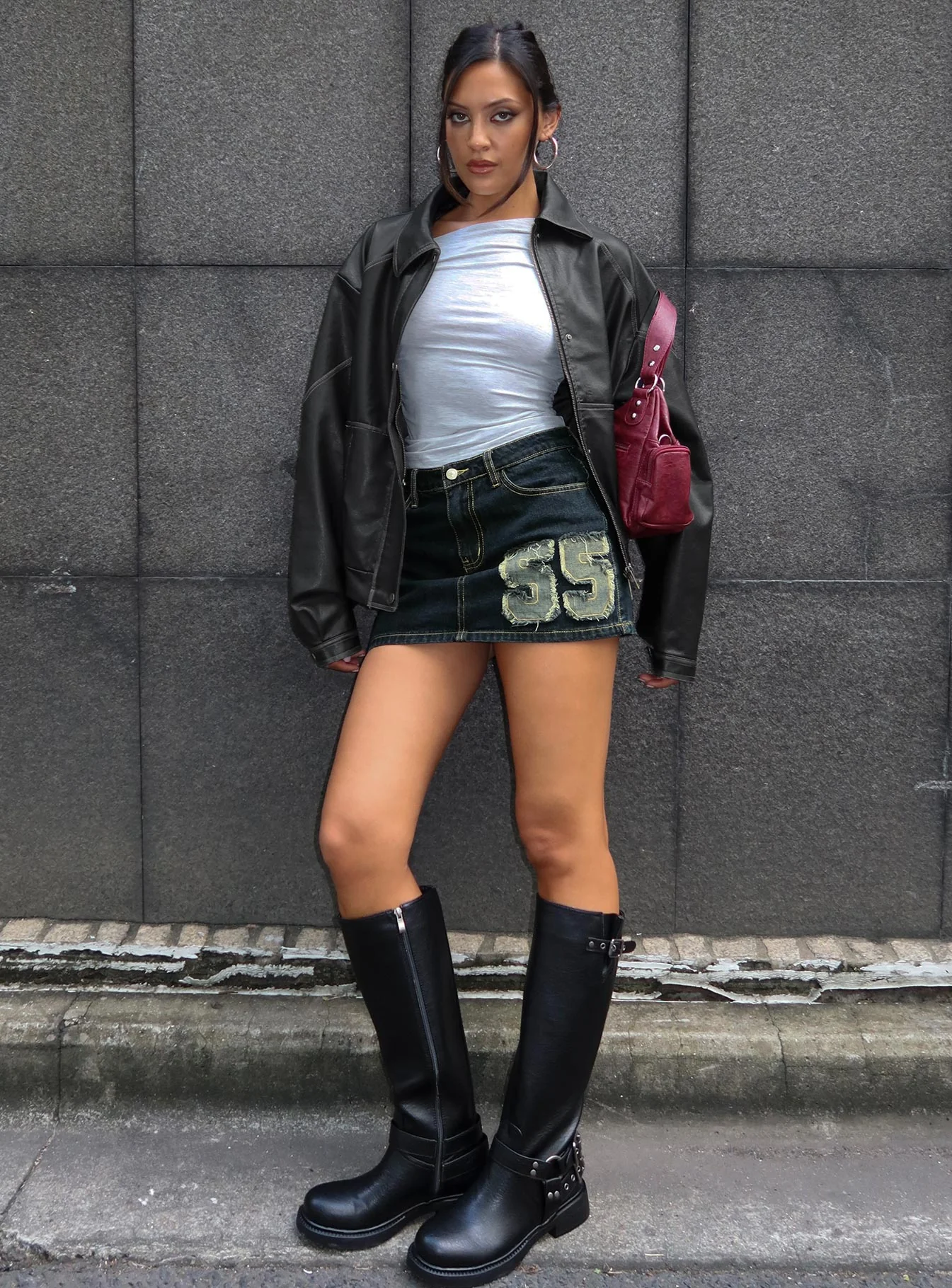 Jaxton Faux Leather Jacket Black