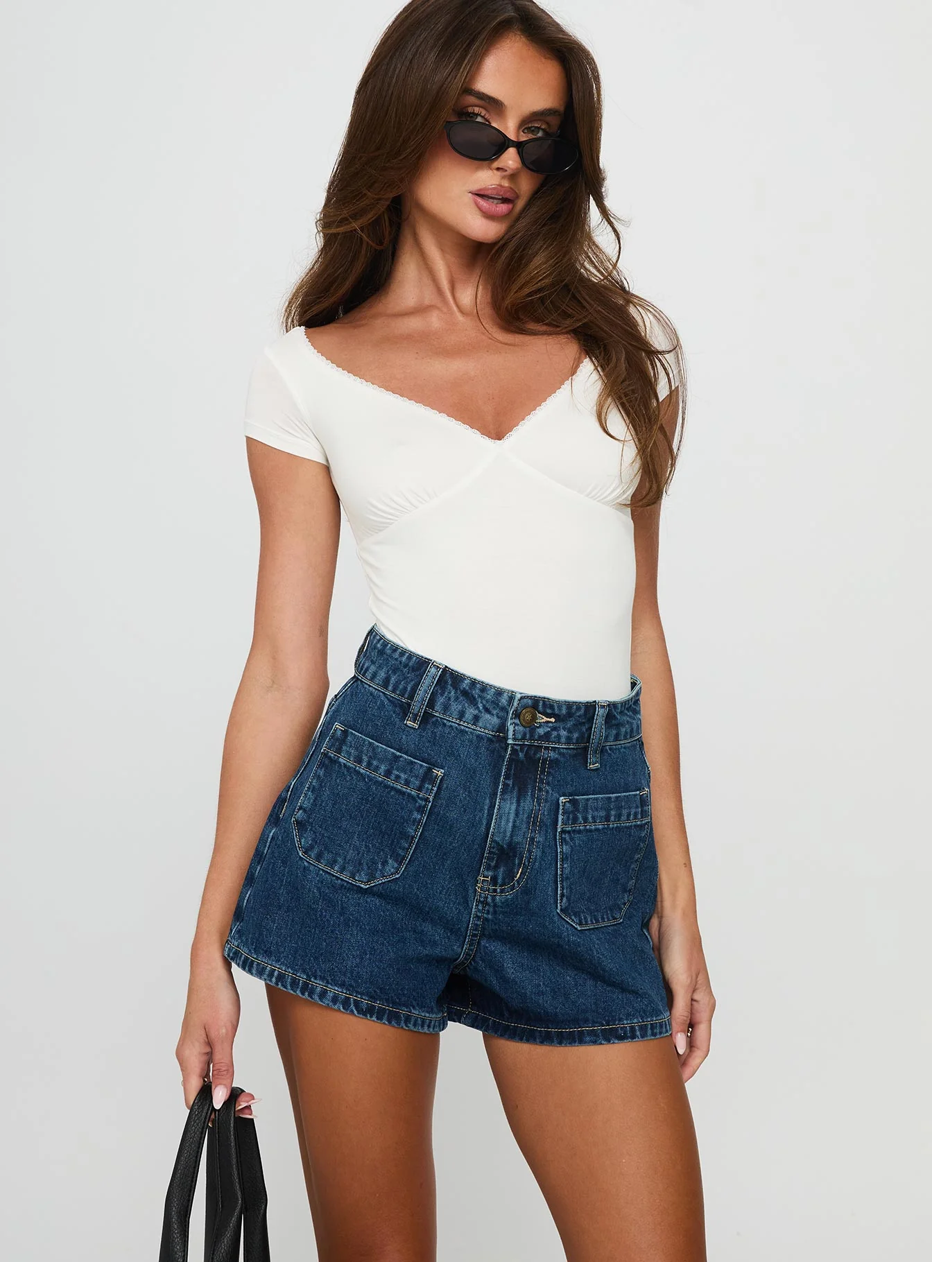 Take My Breath Denim Shorts Blue