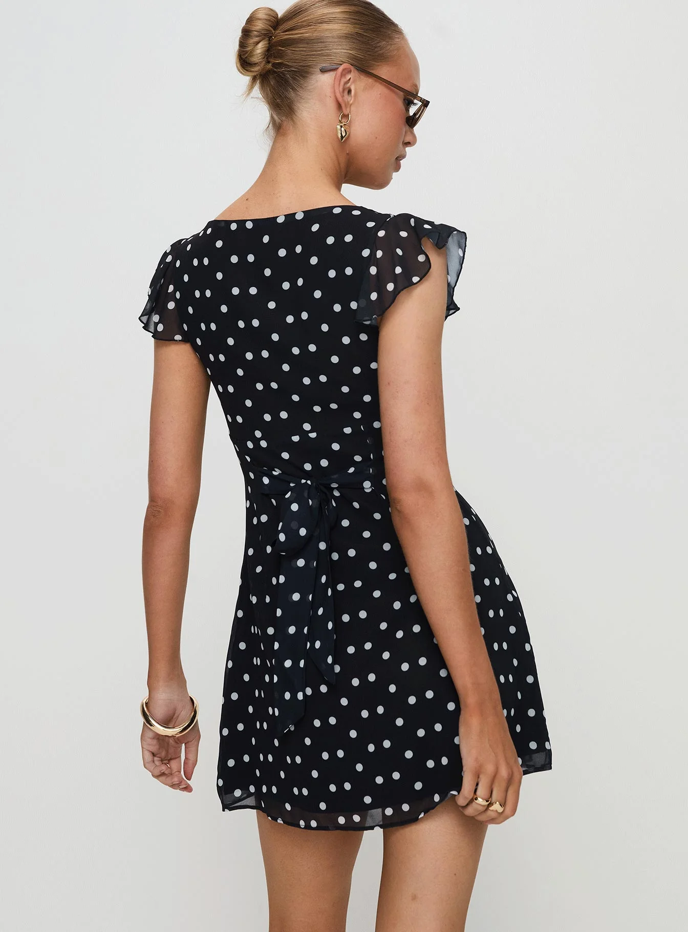 I Guess So Mini Dress Black Polka Dot Tall