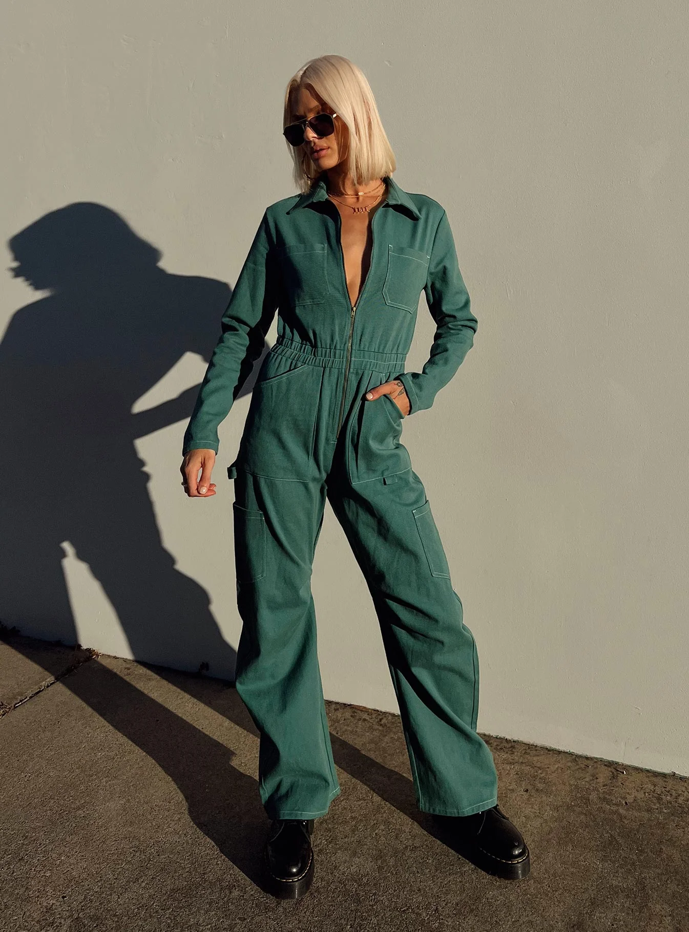 Miami Vice Boiler Suit Forest Green