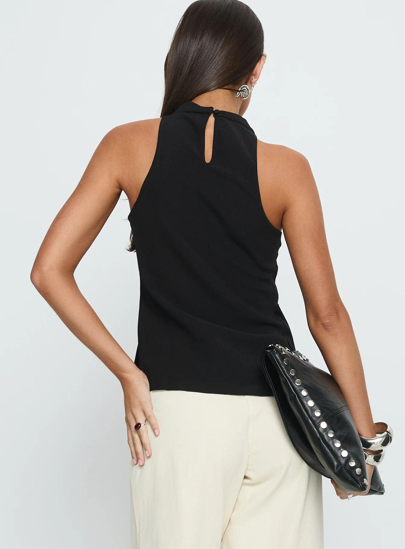 Days Get Dark Asymmetrical Top Black