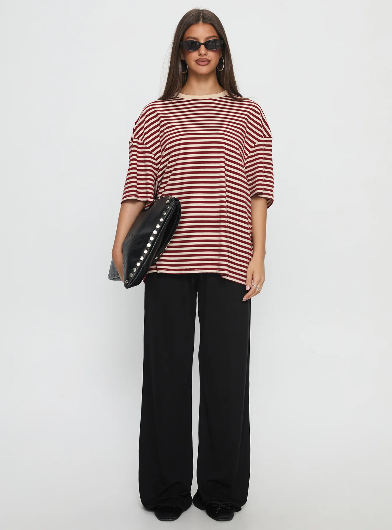 Kieryn Oversized Top Red Stripe